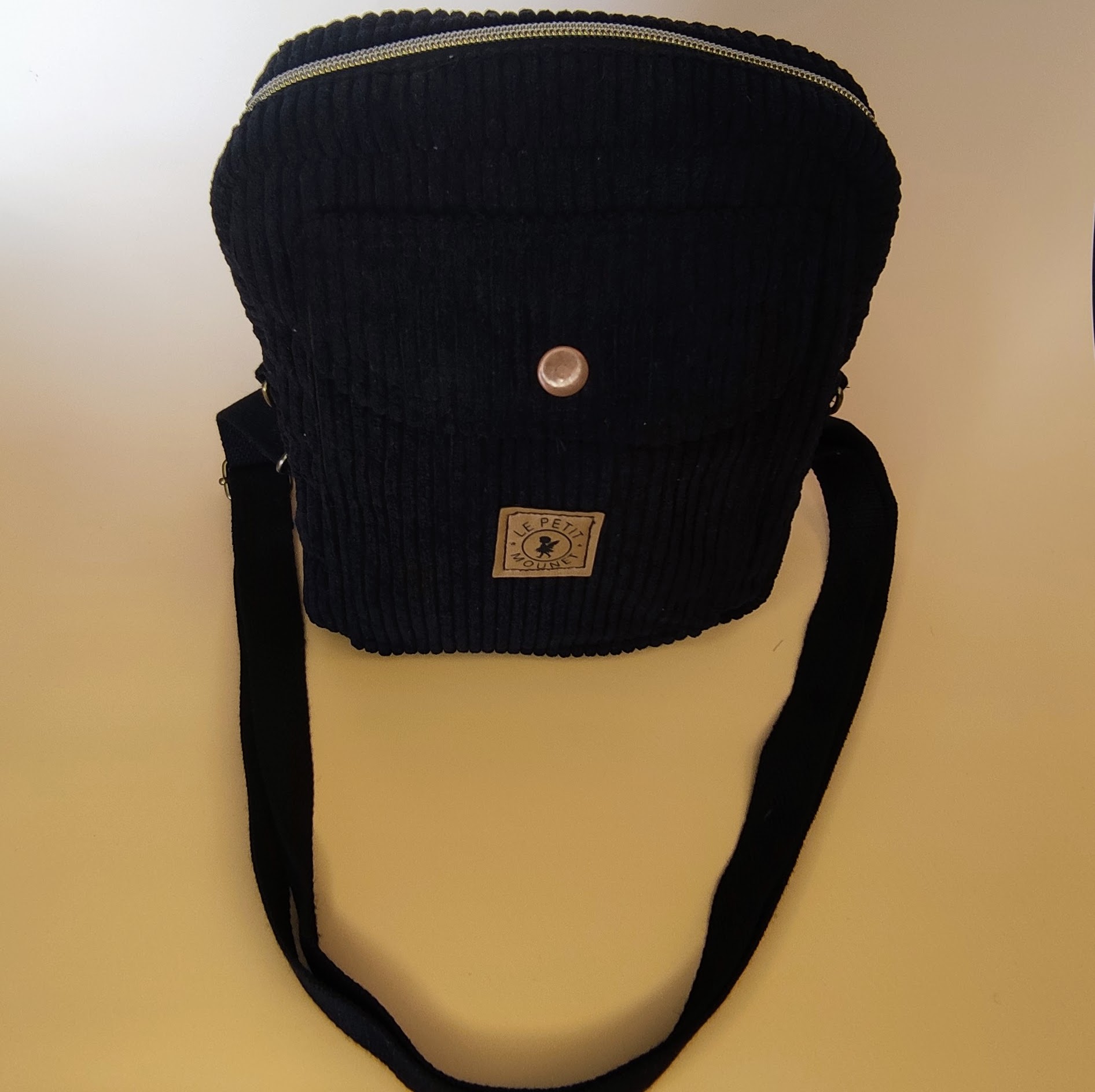 Sacoche homme en velours noir