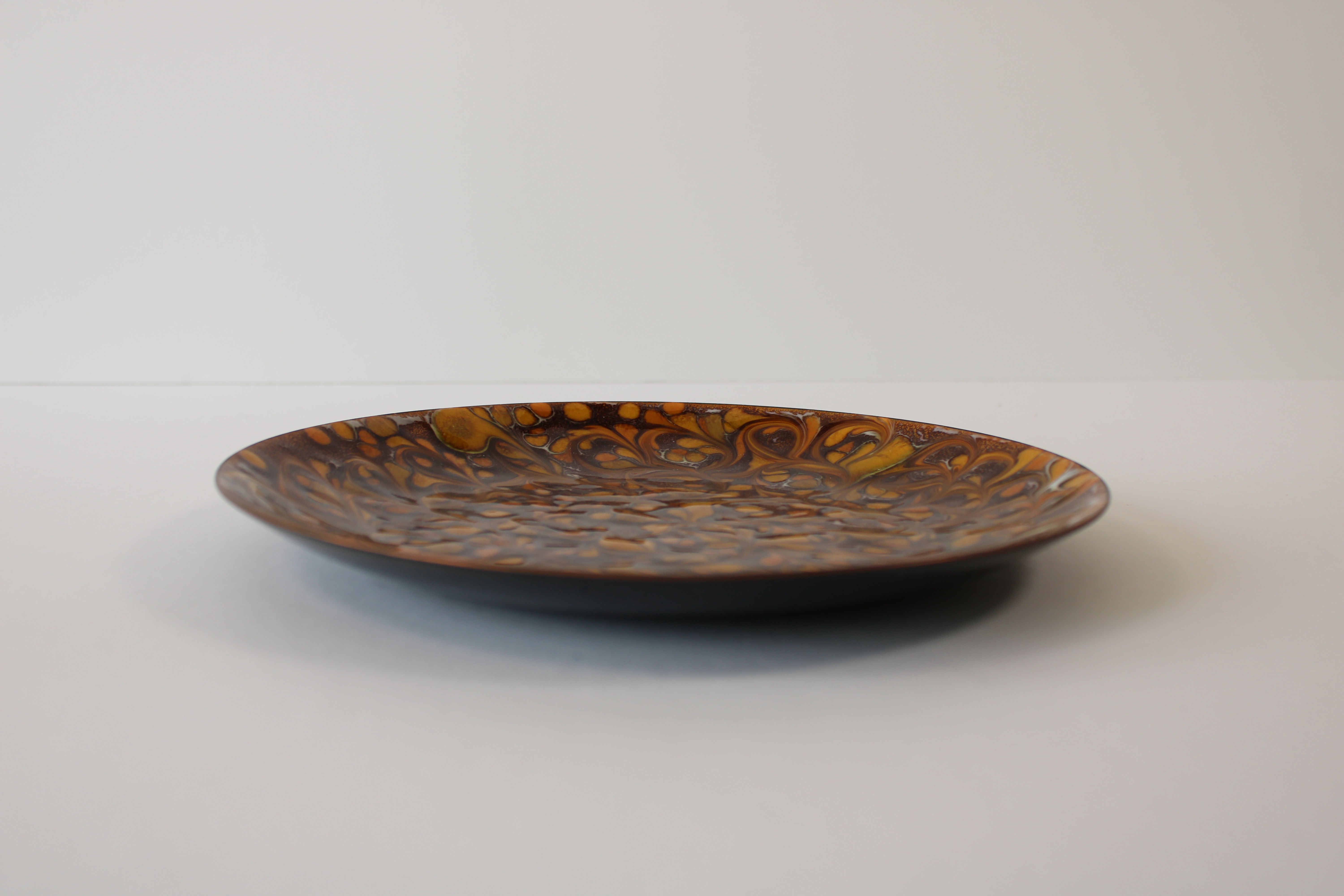 Vintage Enamel Copper Tray