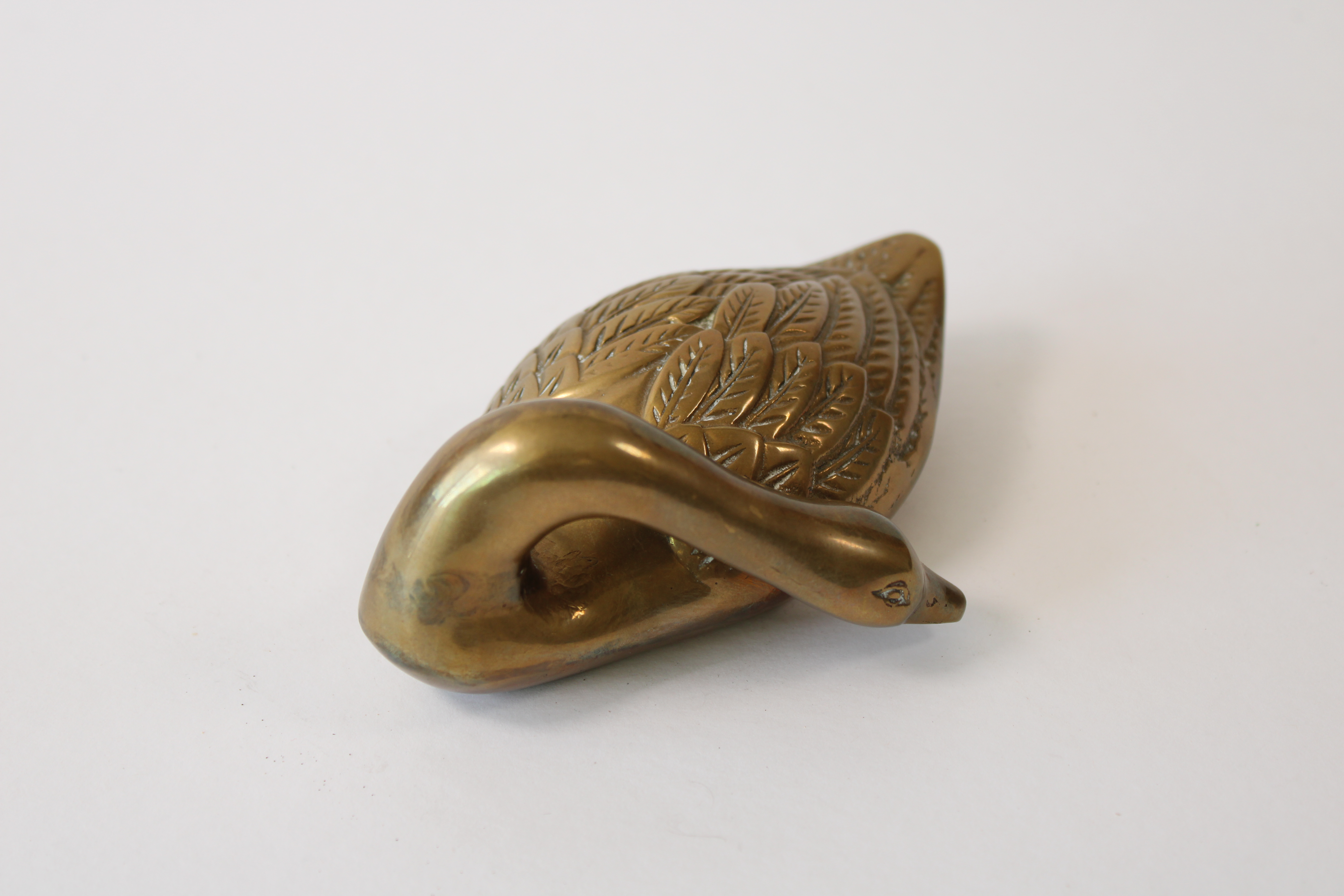 Vintage Brass Swan Decorative Sculpture