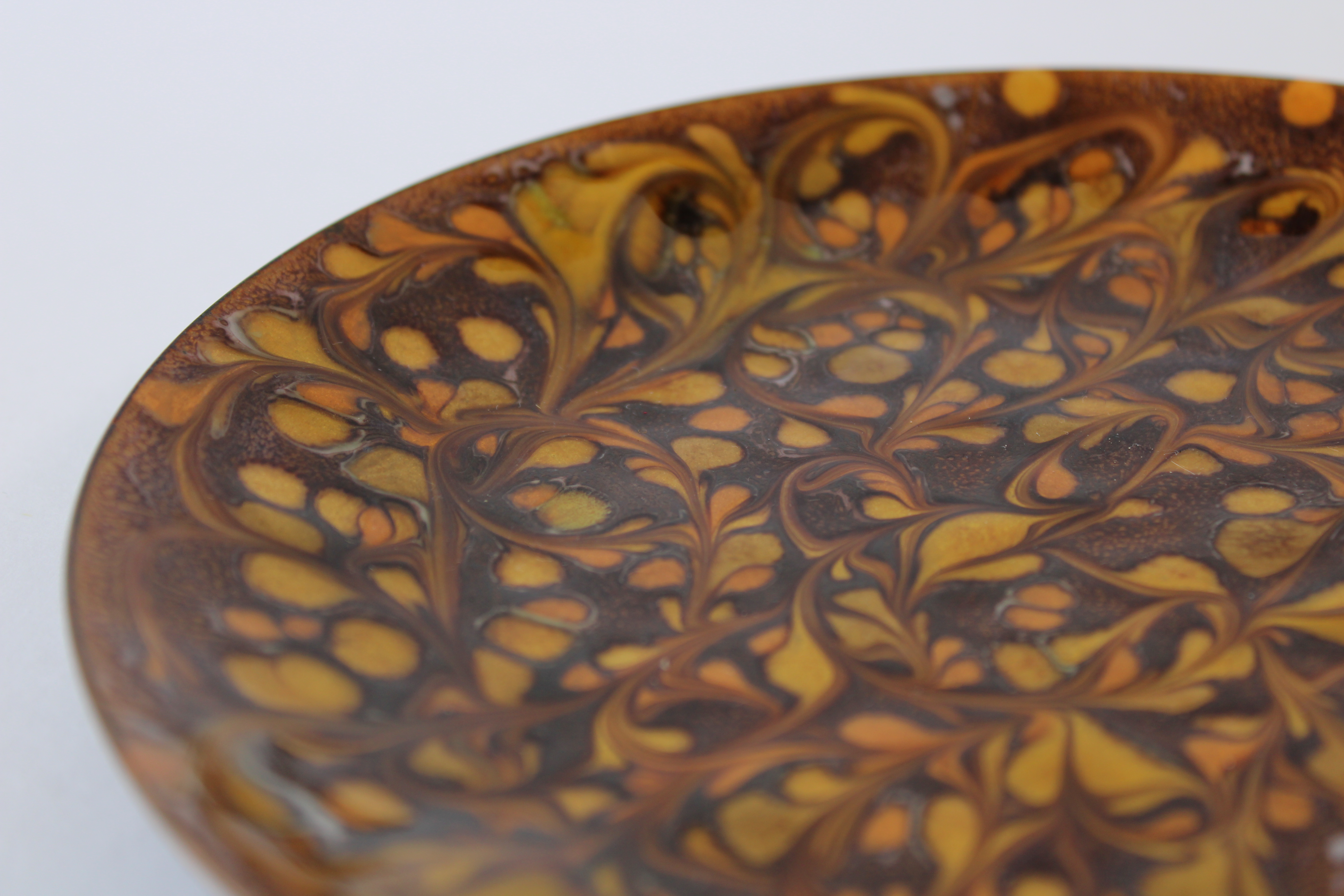 Vintage Enamel Copper Tray