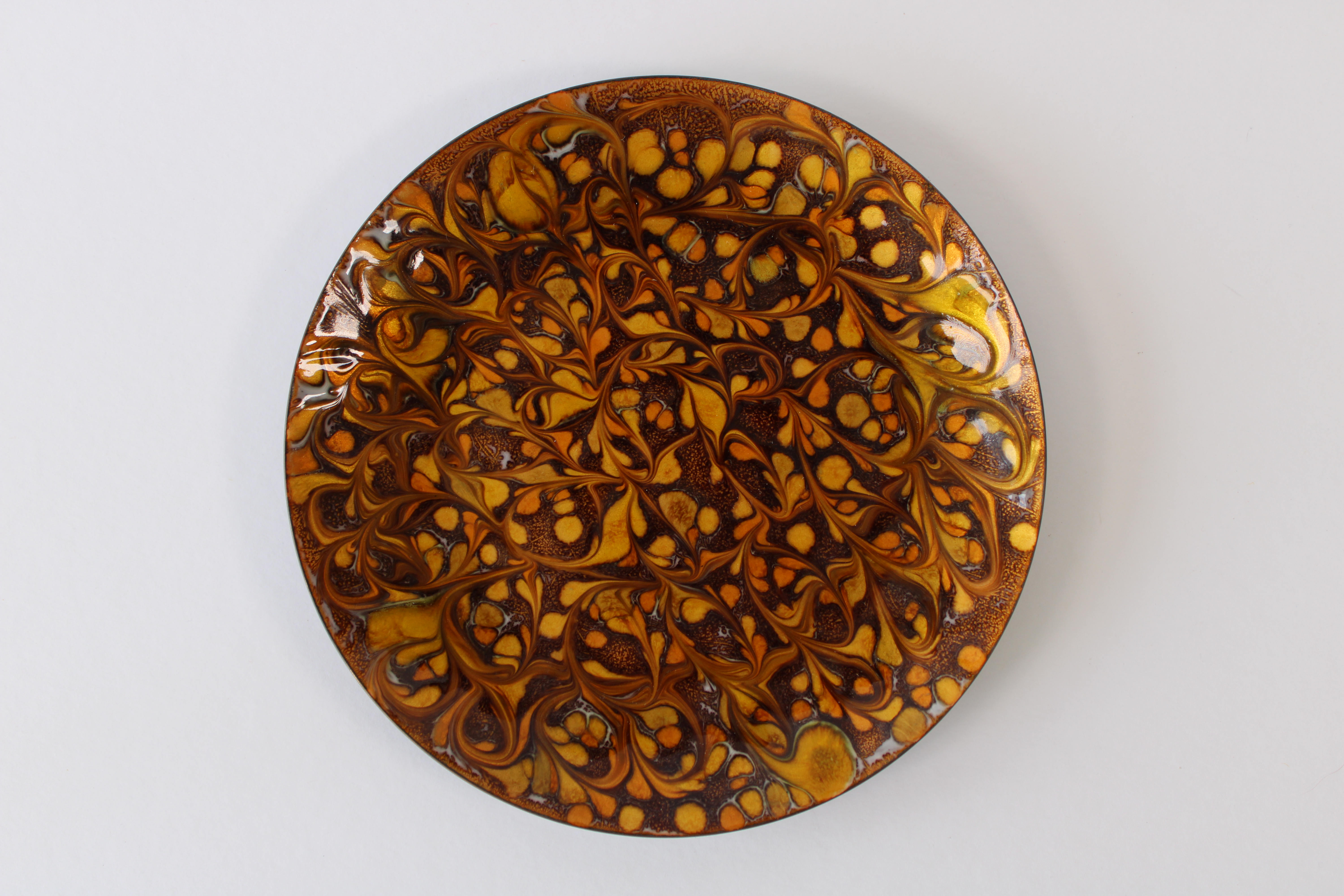 Vintage Enamel Copper Tray