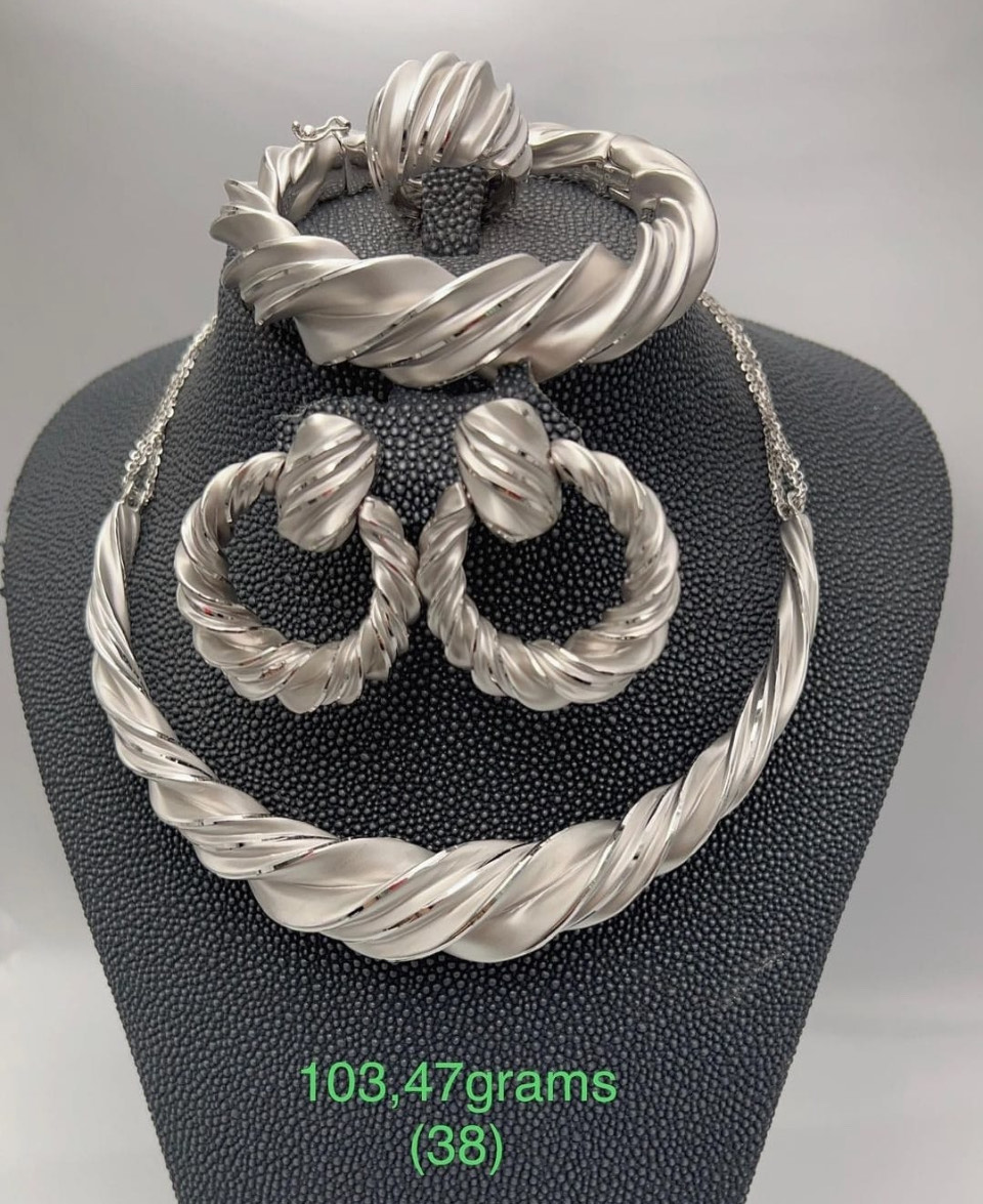 Silver Twisted Jewelry Set