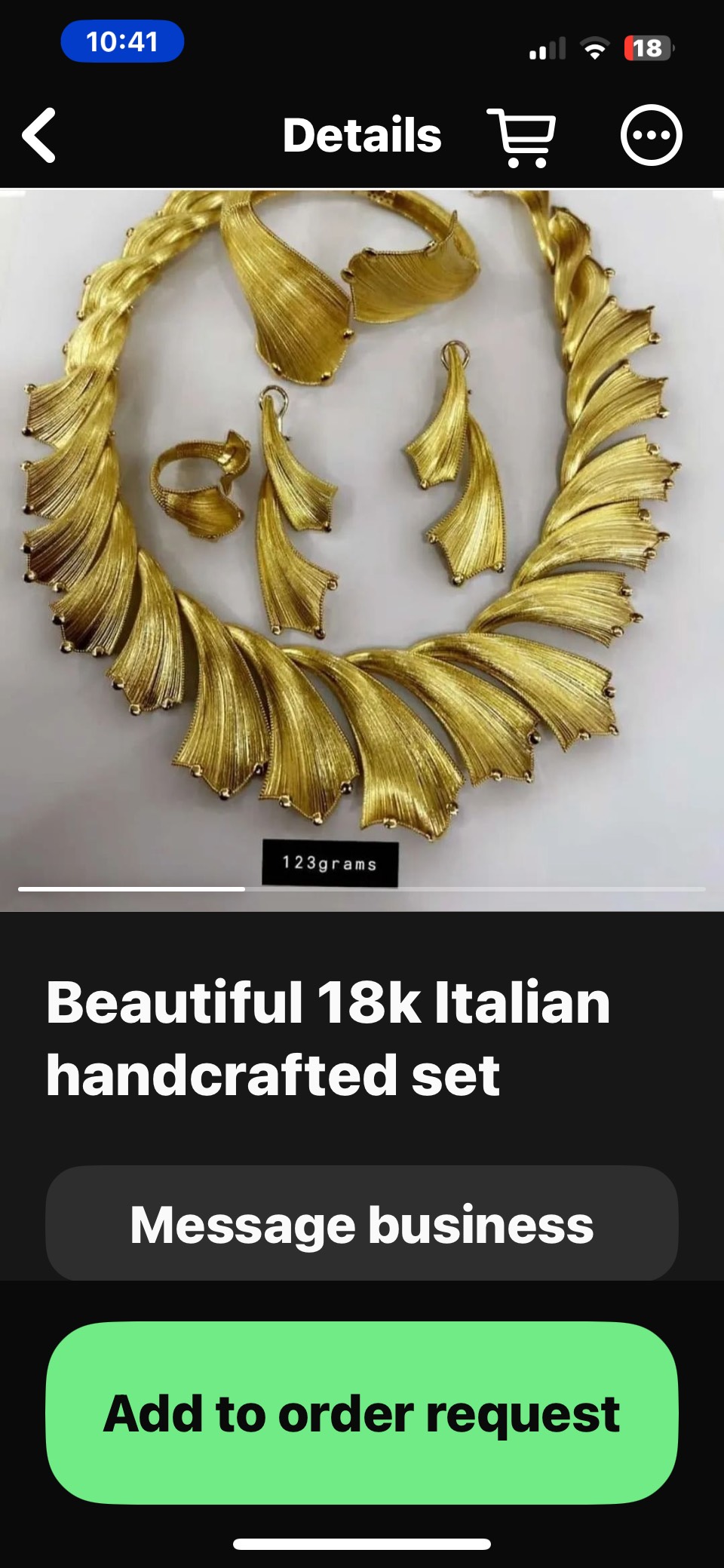 18k Italian Handcrafted Jewelry Set