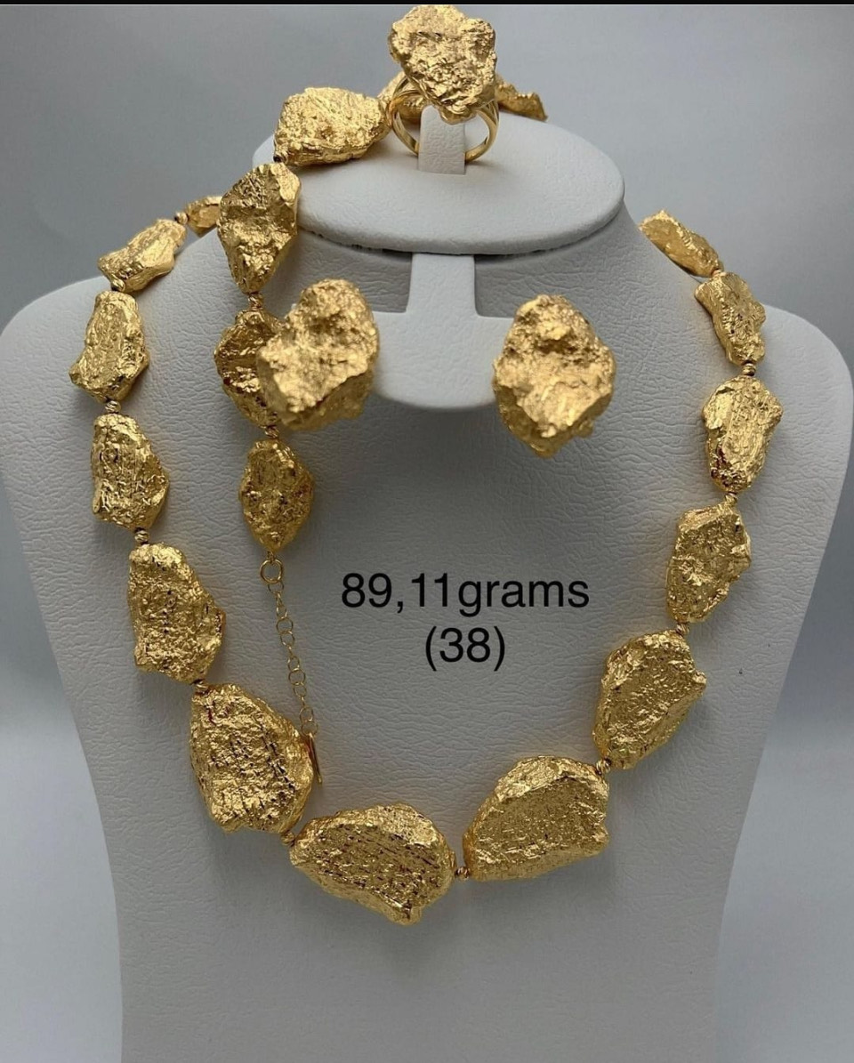 Gold Nugget Jewelry Set