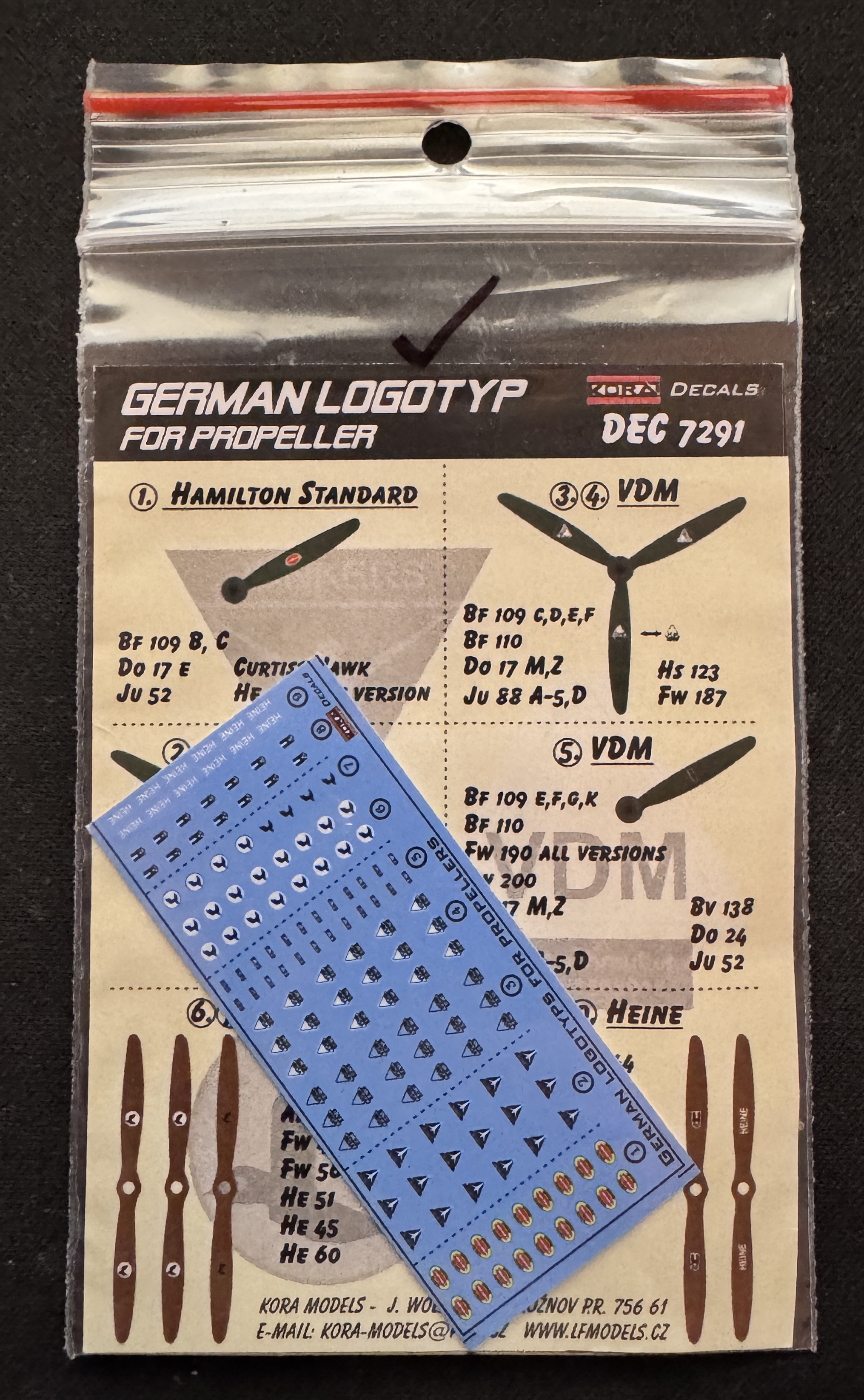 Kora KORD7291 Propeller Decals