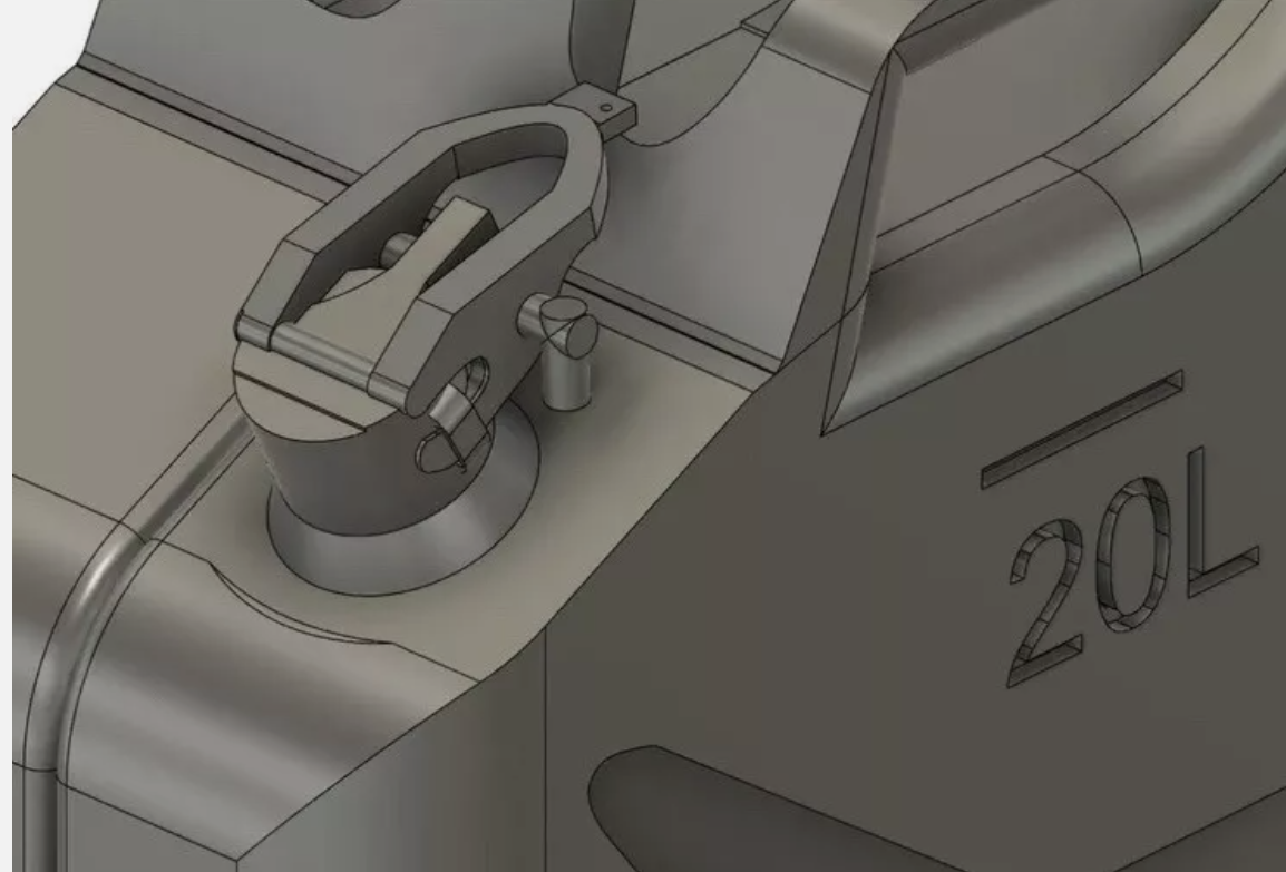 1/16 3D Printed Jerry Can (unpainted)