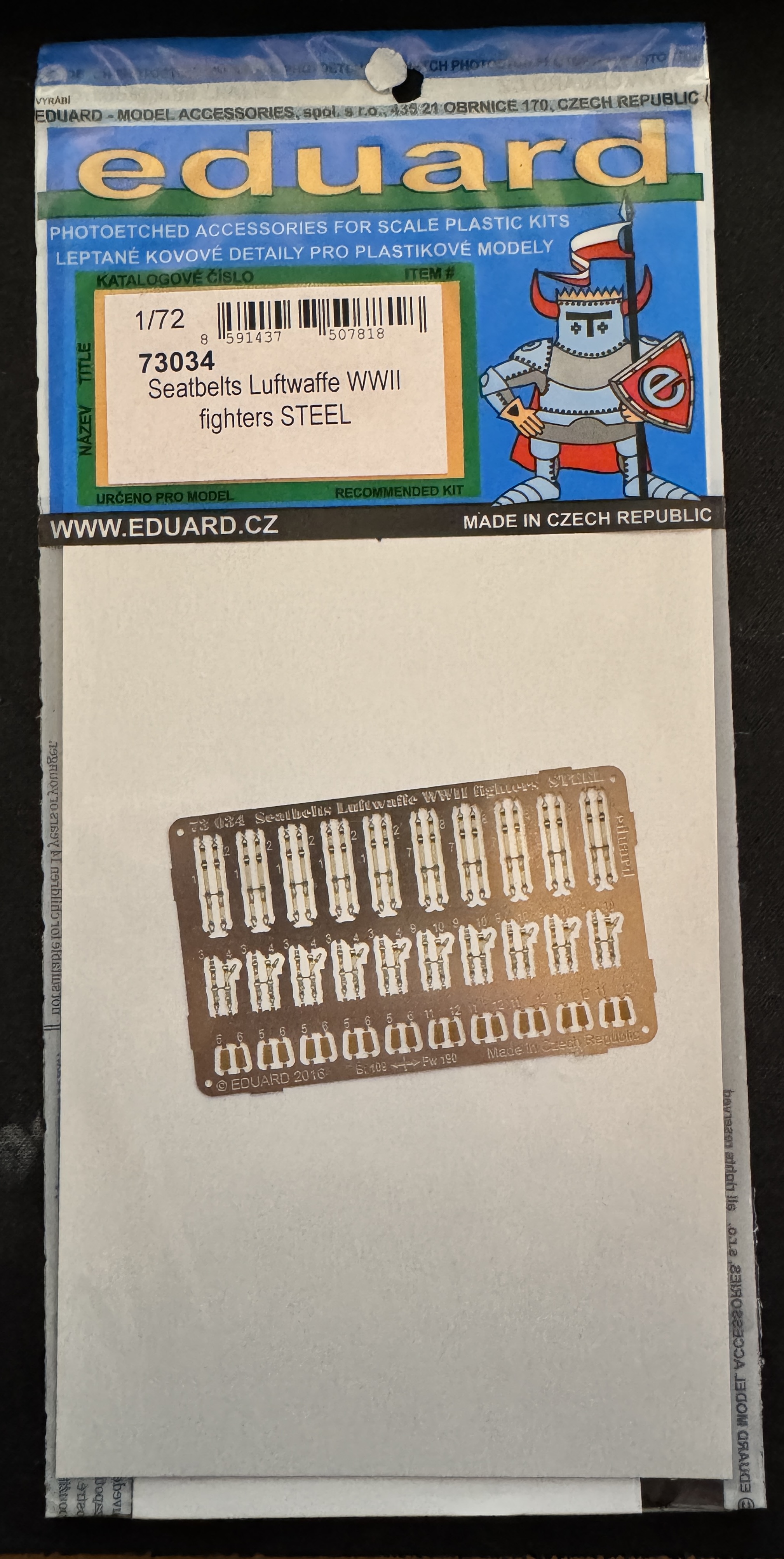 Eduard 73034 Seatbelts Luftwaffe WWII fighters STEEL 1/72