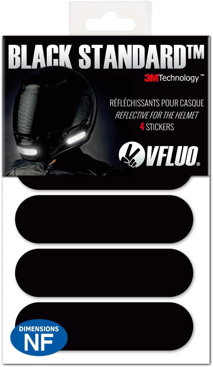 Black Standard Reflective Helmet Stickers