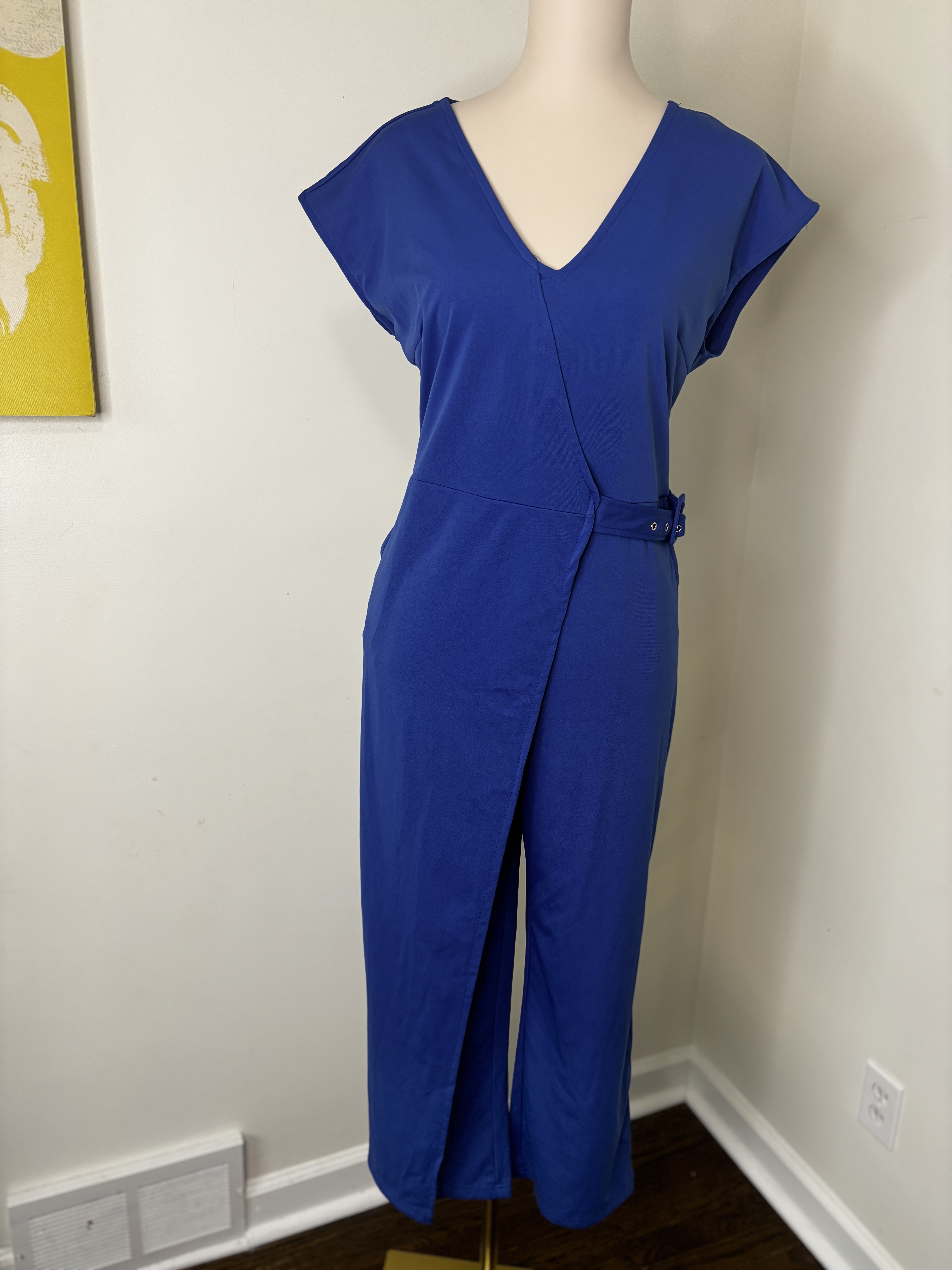 Blue Wrap Jumpsuit