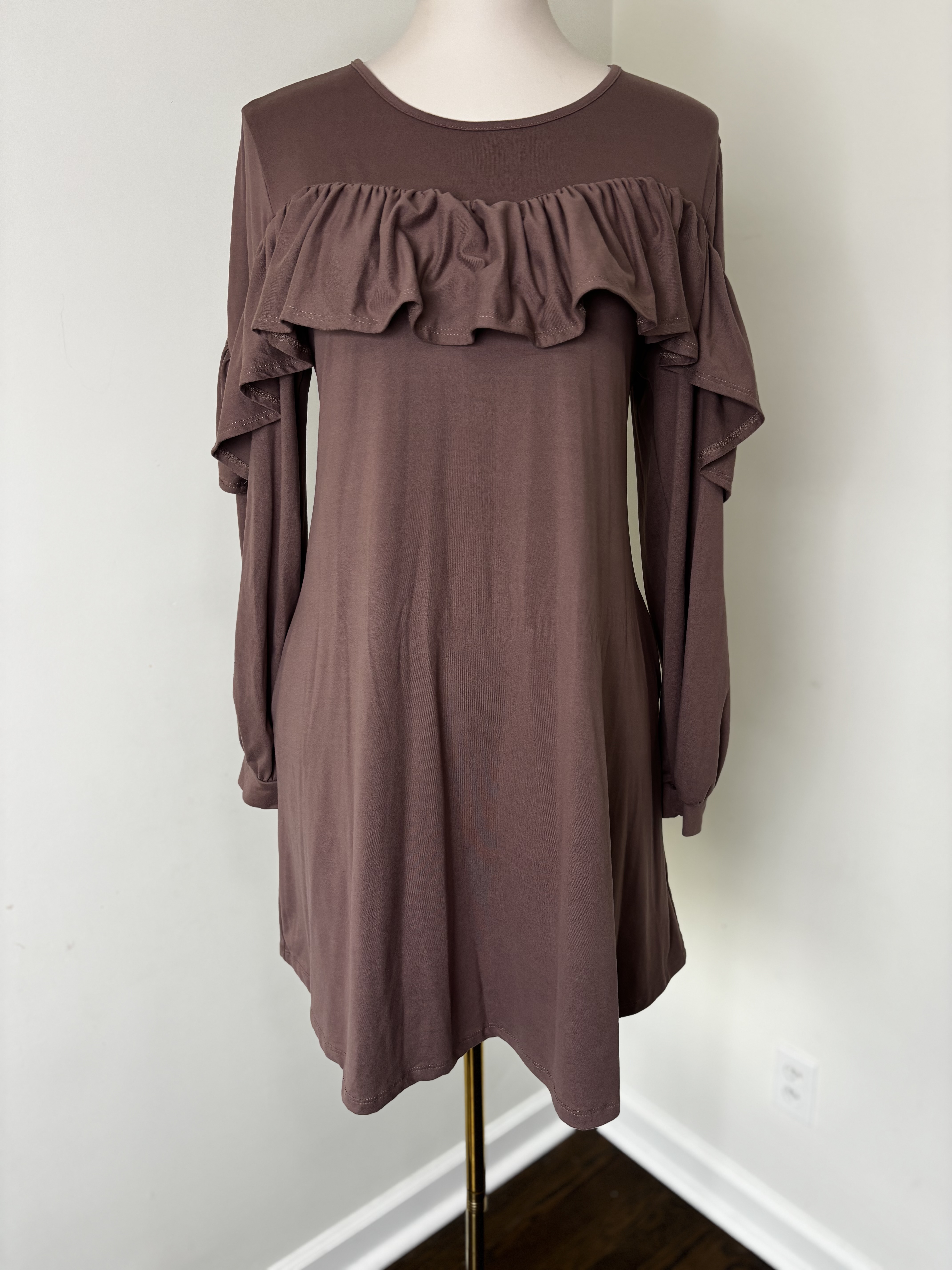 Ruffled Long Sleeve Dress