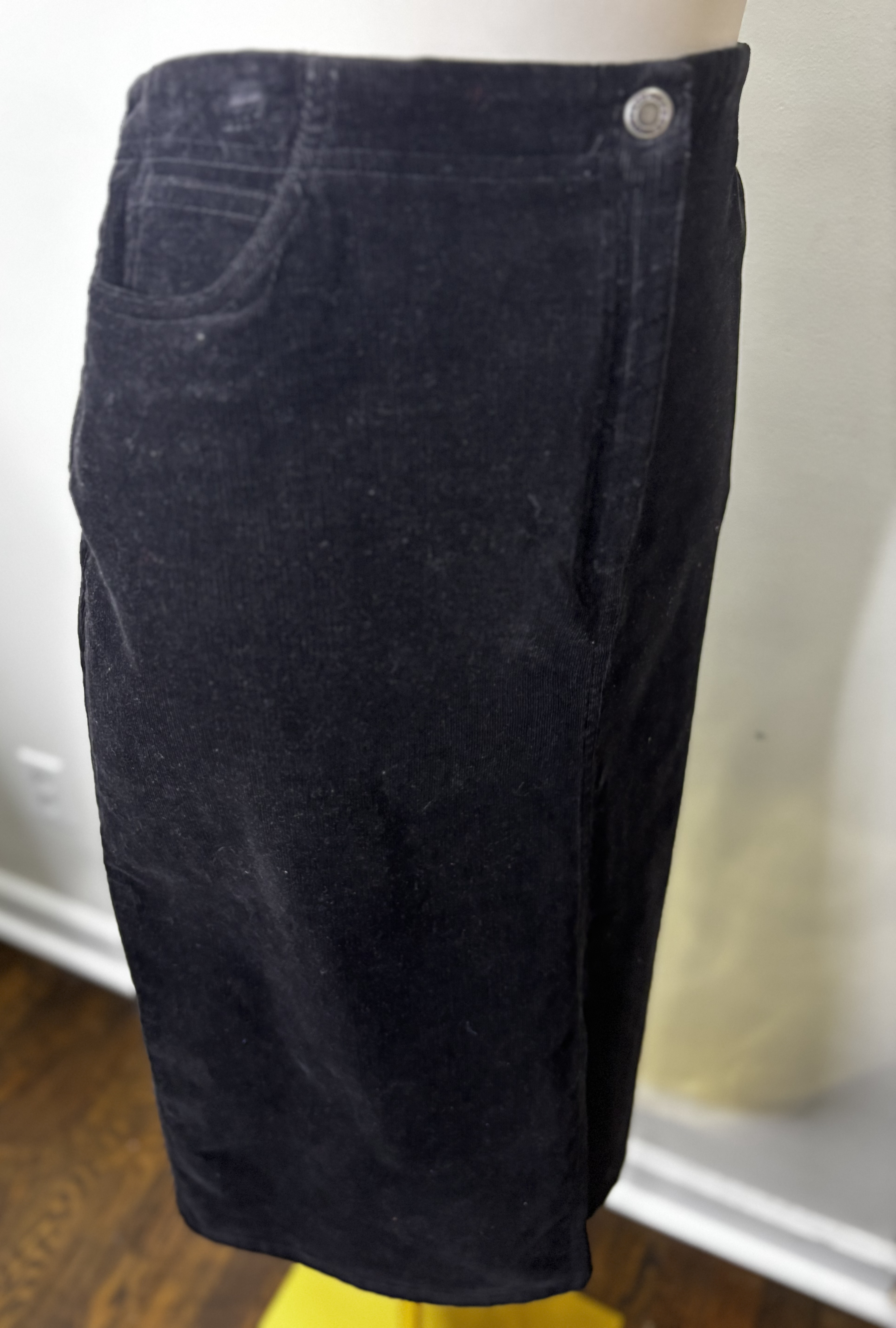 Black Corduroy Midi Skirt a size 12