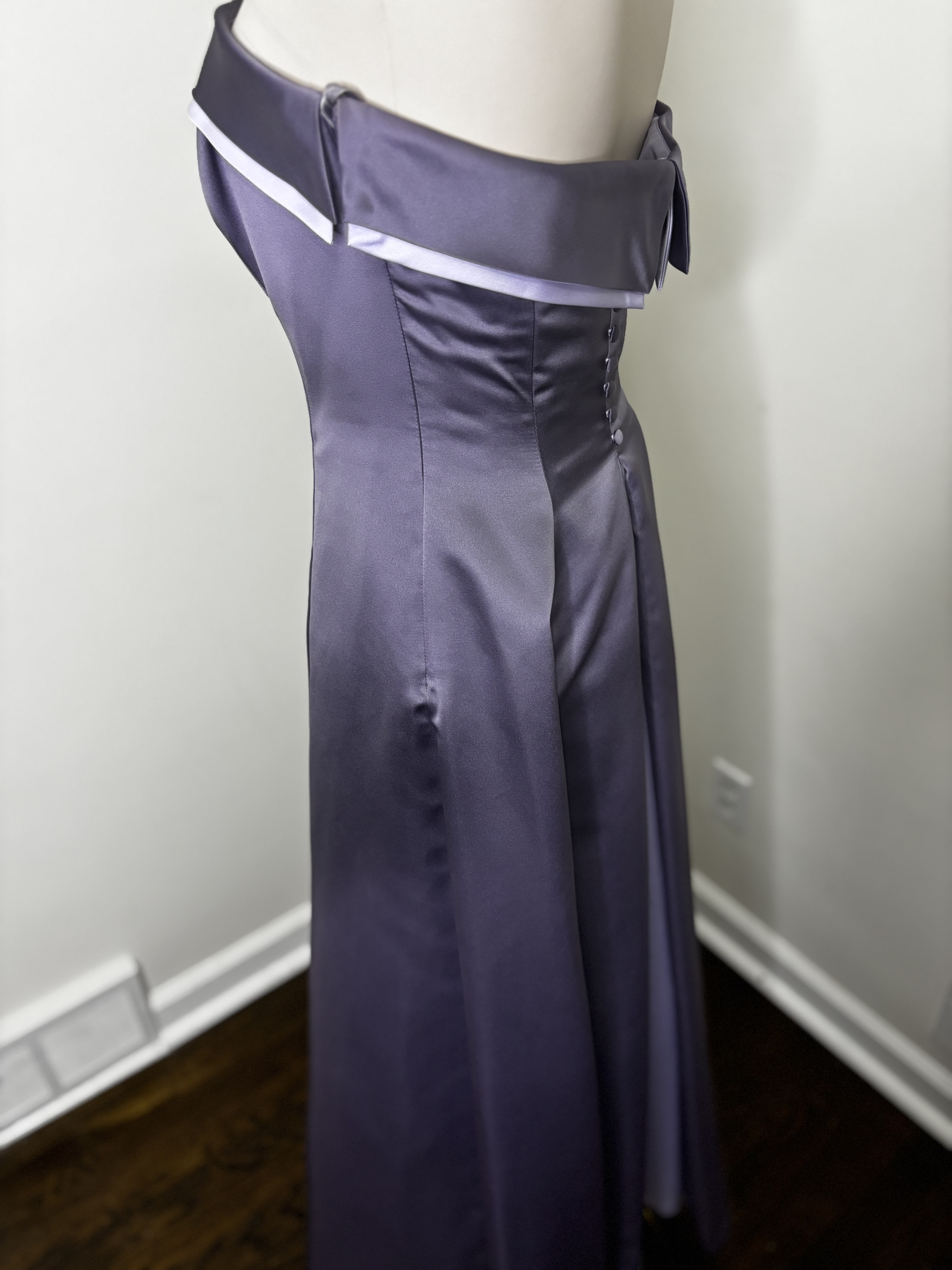 Strapless Satin Evening Gown