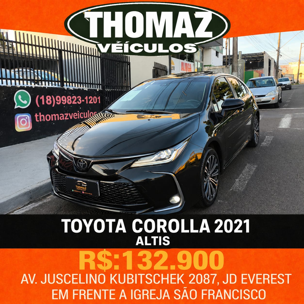Corolla 2021 Altis + Teto solar