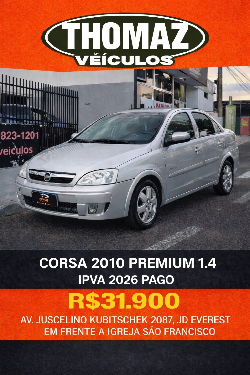 Corsa 2010 Sedan Premium 1.4 completo PRATA