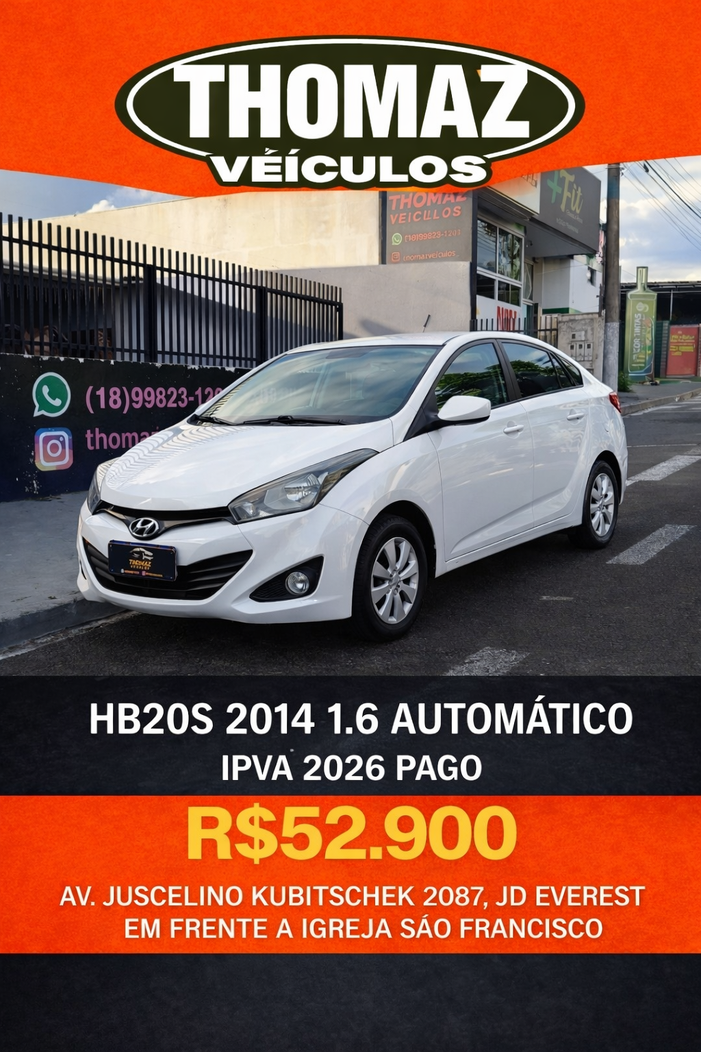Hb20 2014 1.6 Automatico Sedan Branco