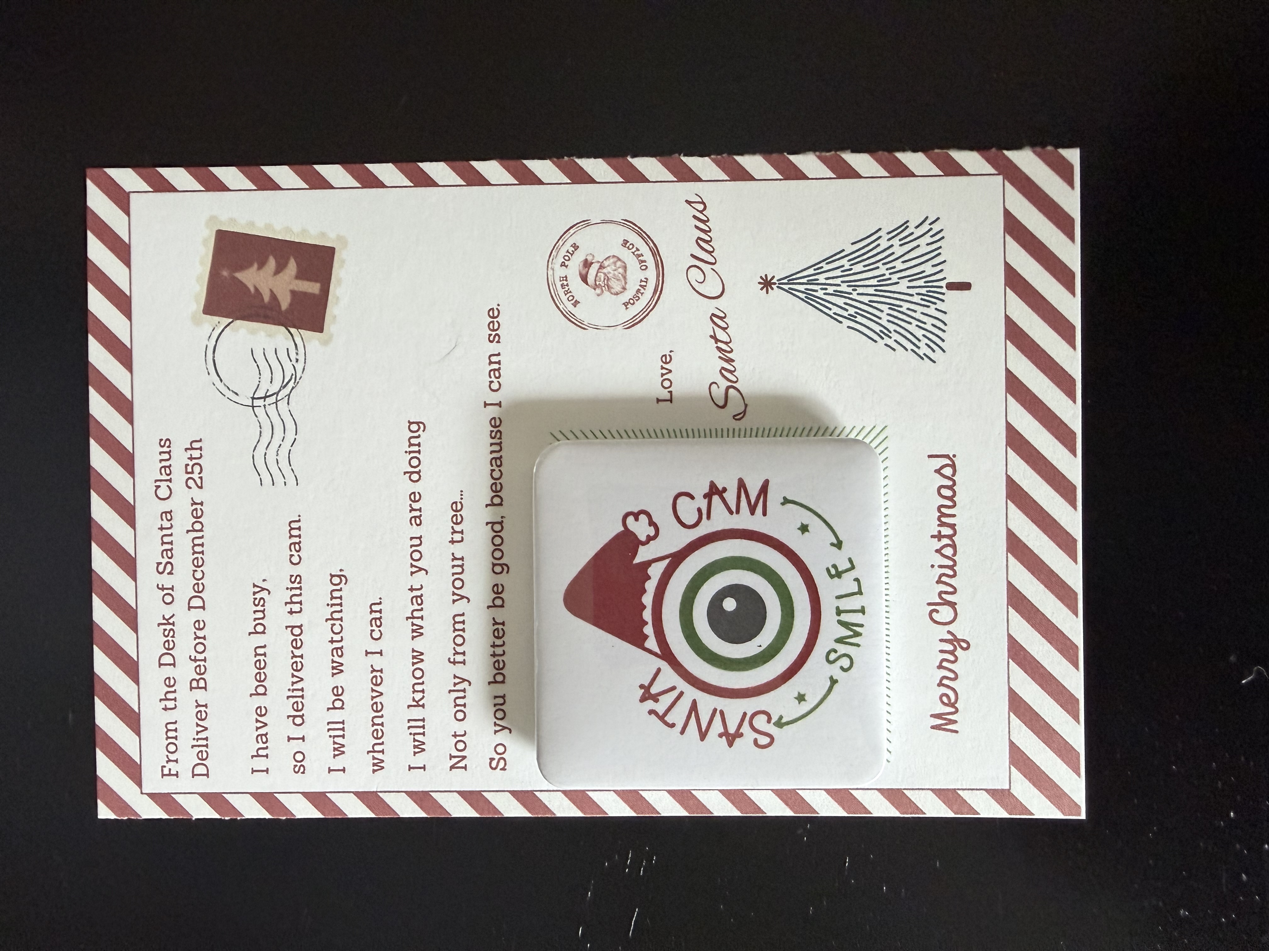 Santa Cam Christmas Magnet