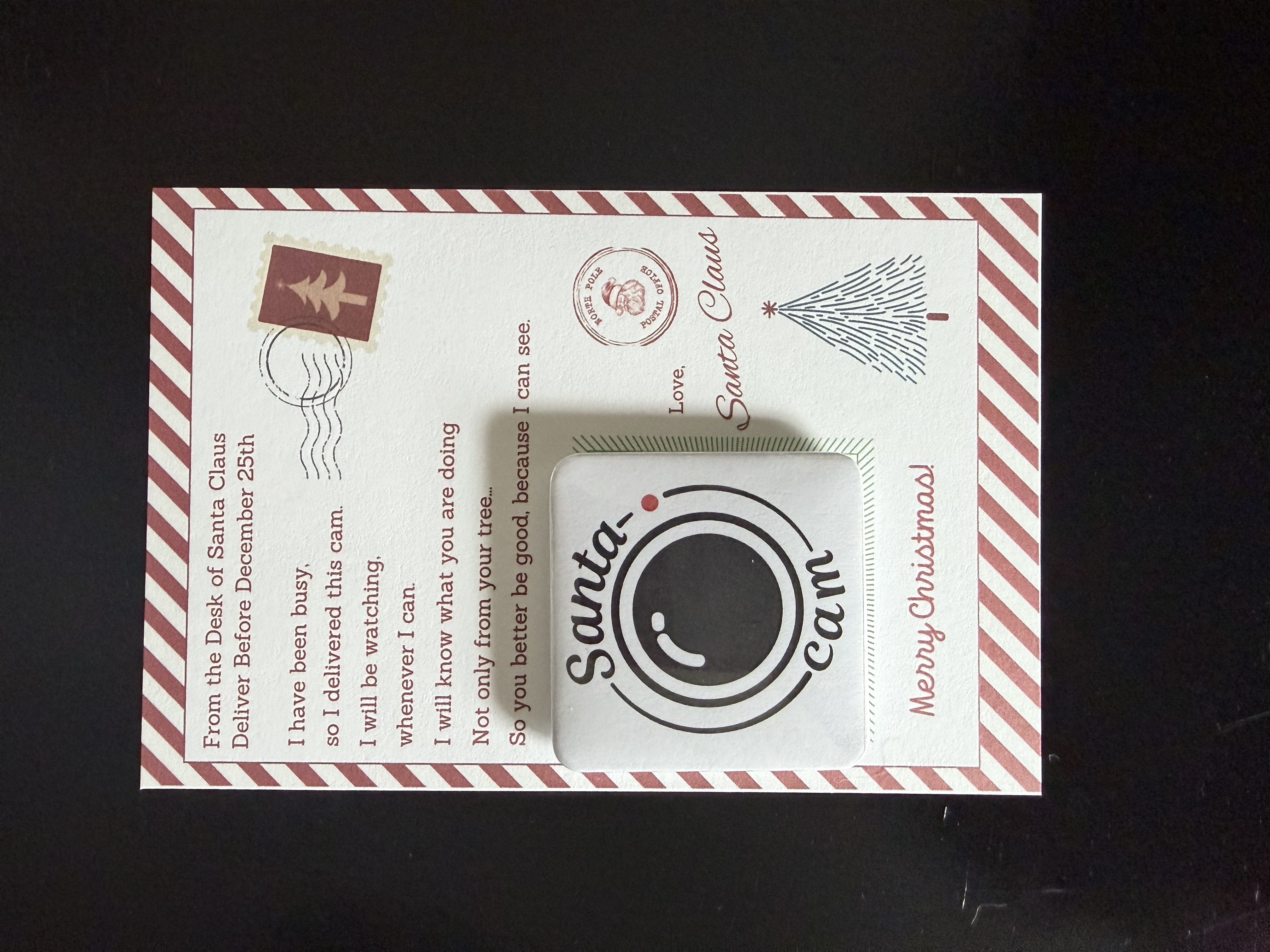 Santa Cam Christmas Magnet