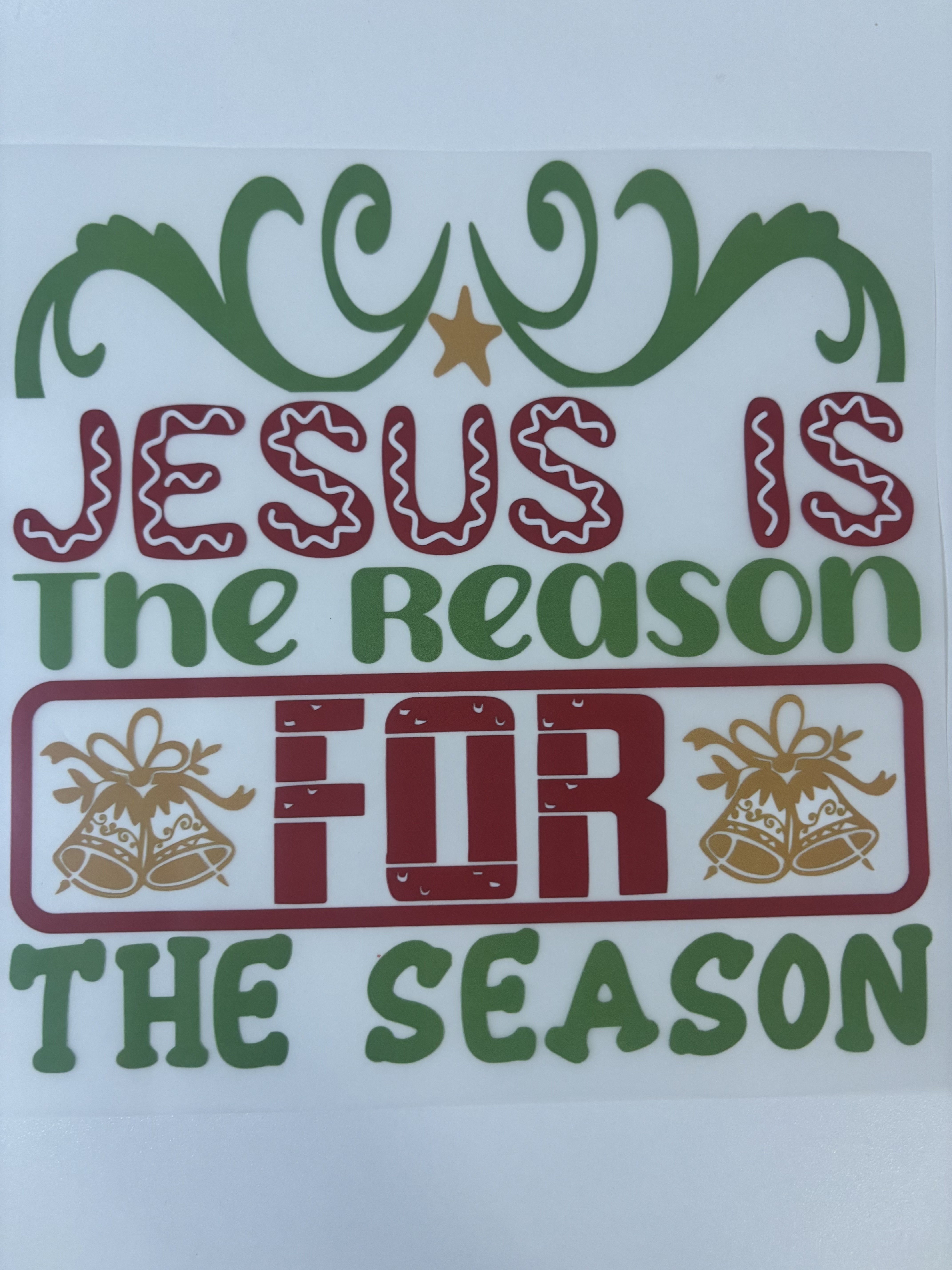 Adhesivo navideño "Jesus is the reason for the season"