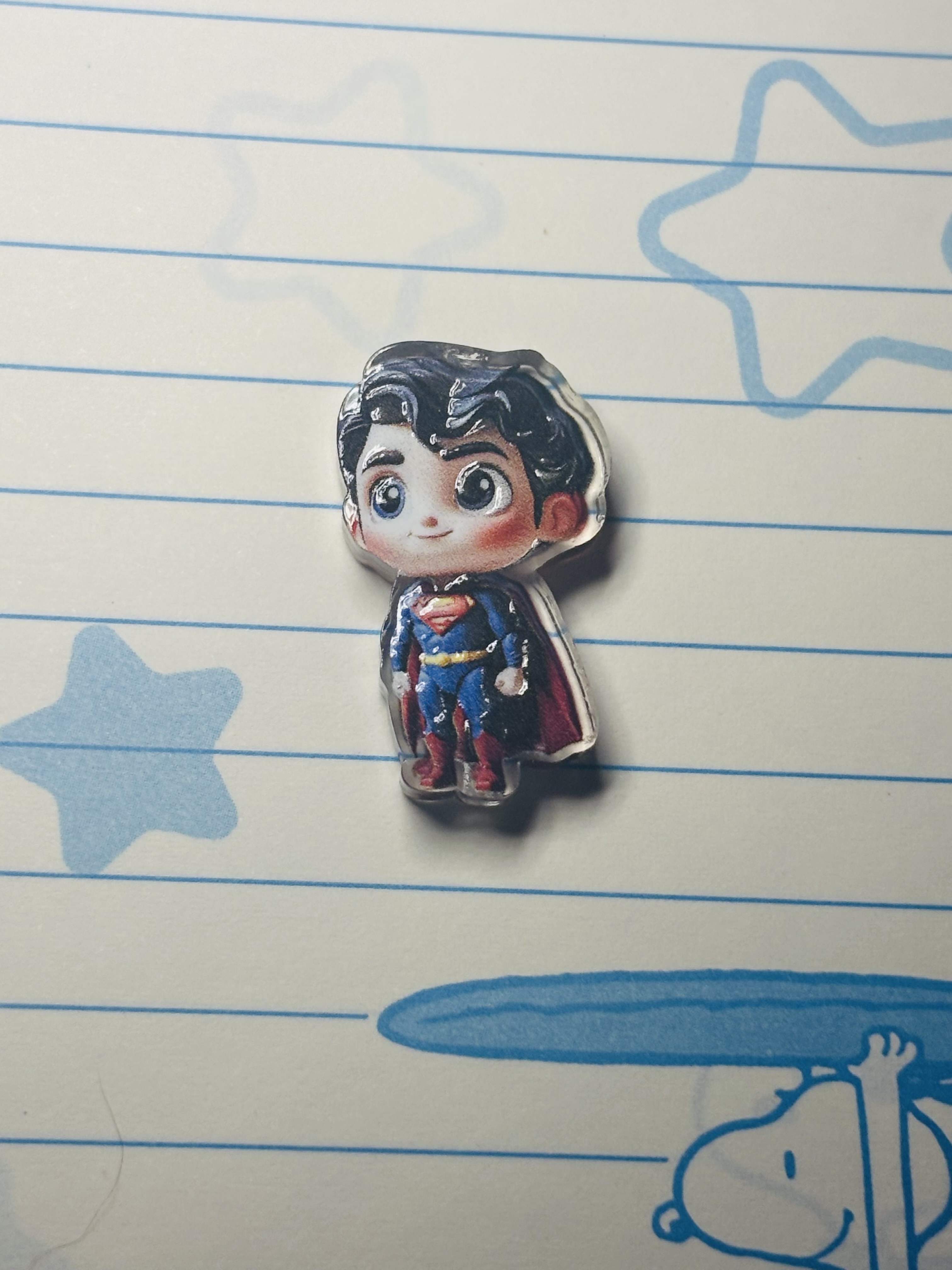 Acrílico de superhéroe azul