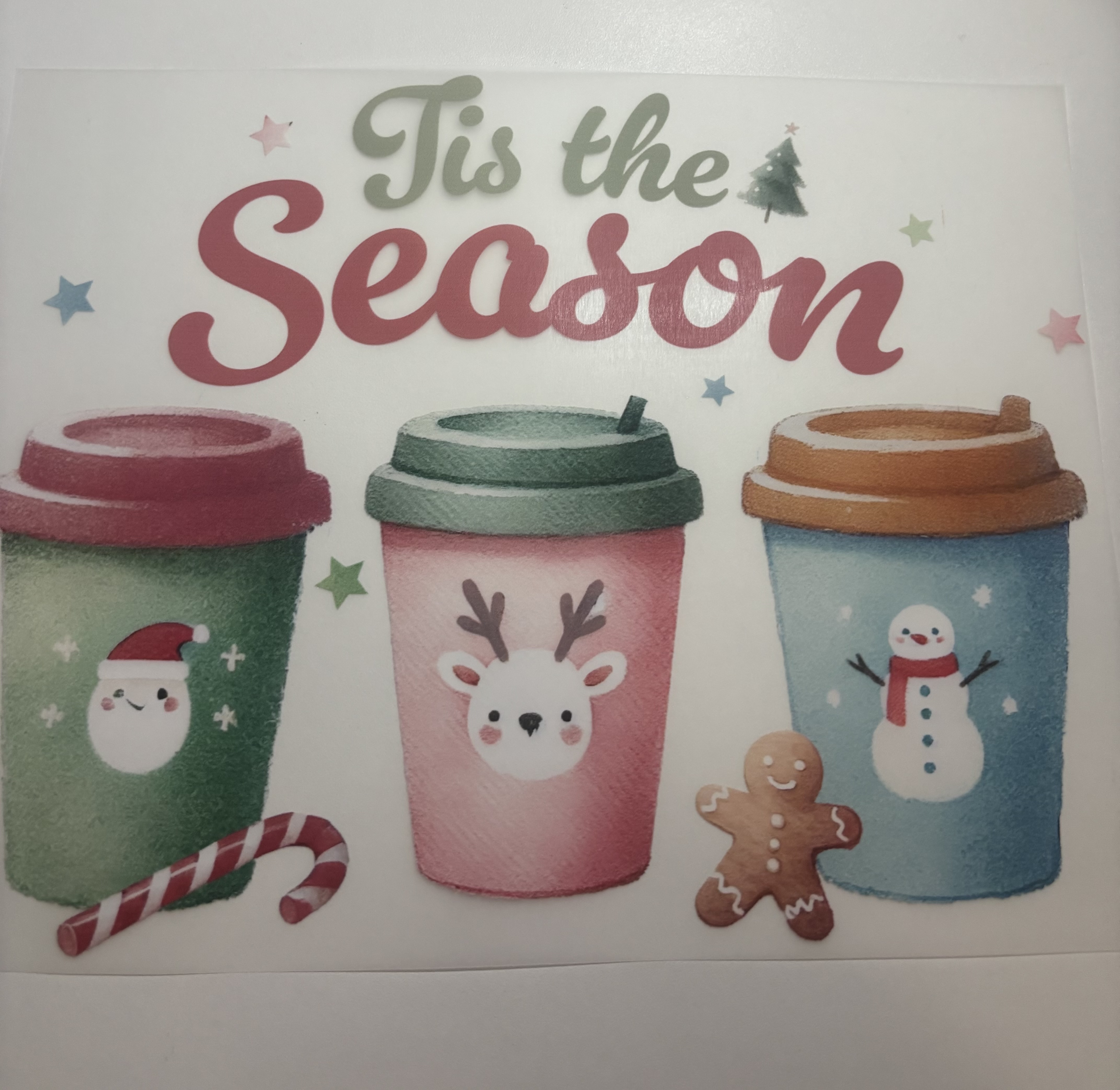Vaso navideño con dibujos