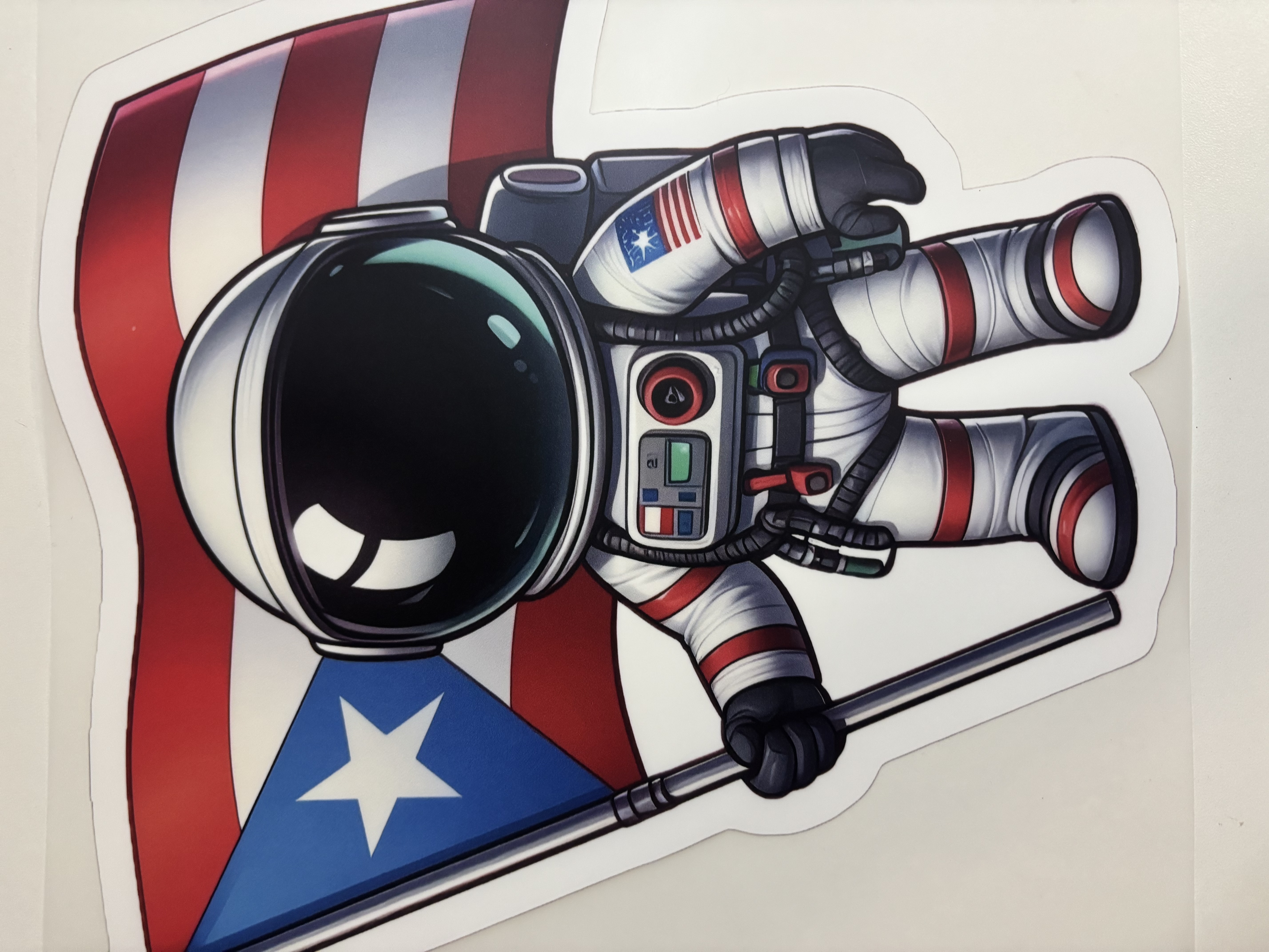  Dtf de astronauta con bandera de Puerto Rico