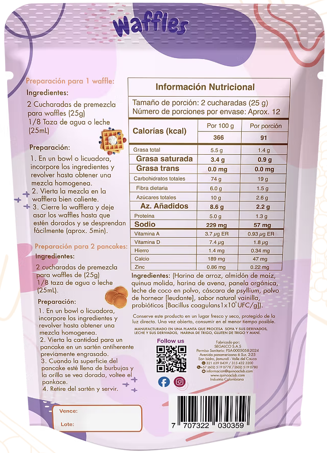 QuinoaClub Vanilla Waffle Mix