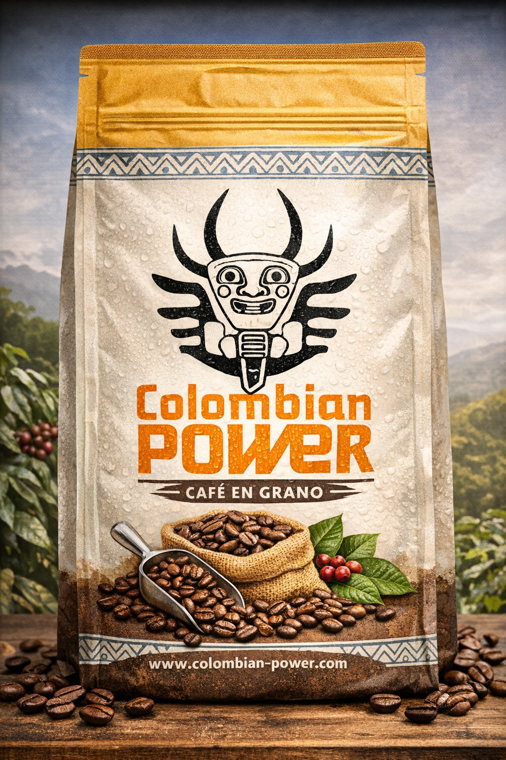 Colombian power selected coffe
