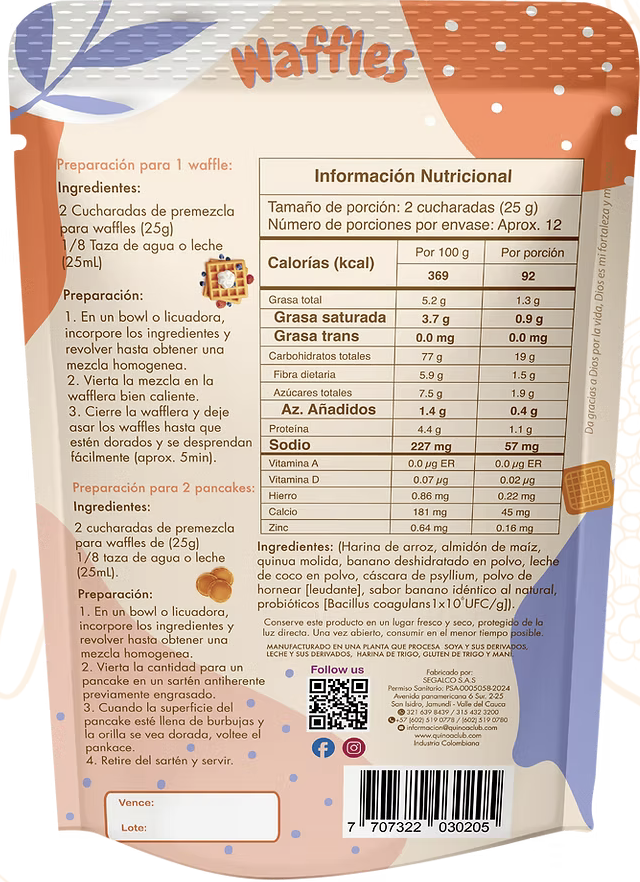 QuinoaClub Waffle Mix - Banana