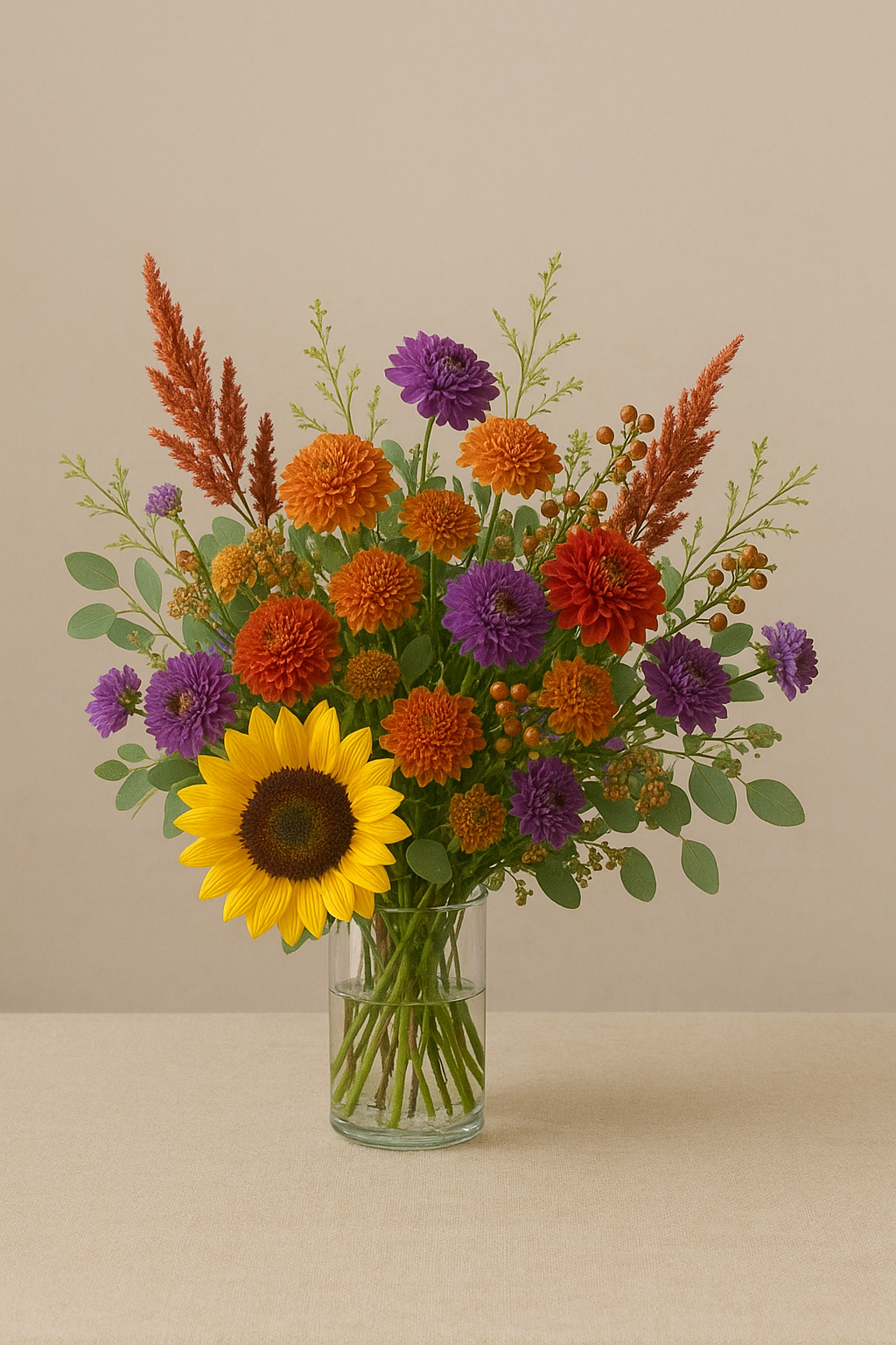 Thanksgiving Arrangement - Cylinder Vase