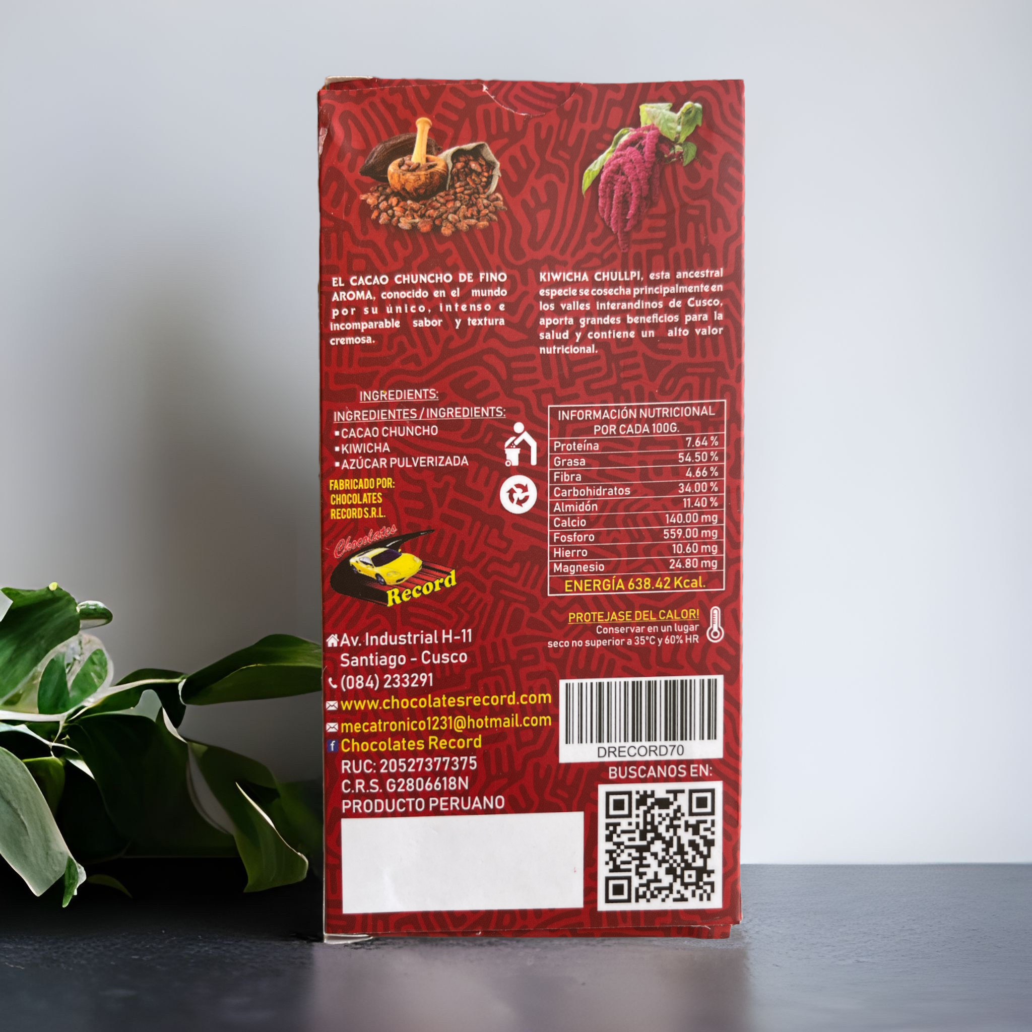 Peruvian Gold chocolate 70% with kiwicha