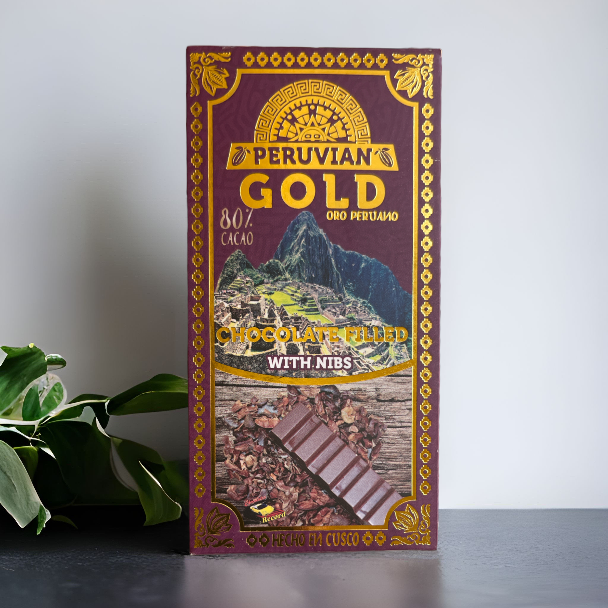 Peruvian Gold chocolate 80% filled with nibs