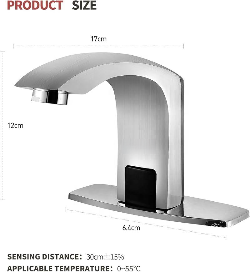Touchless automatic bathroom sink faucet