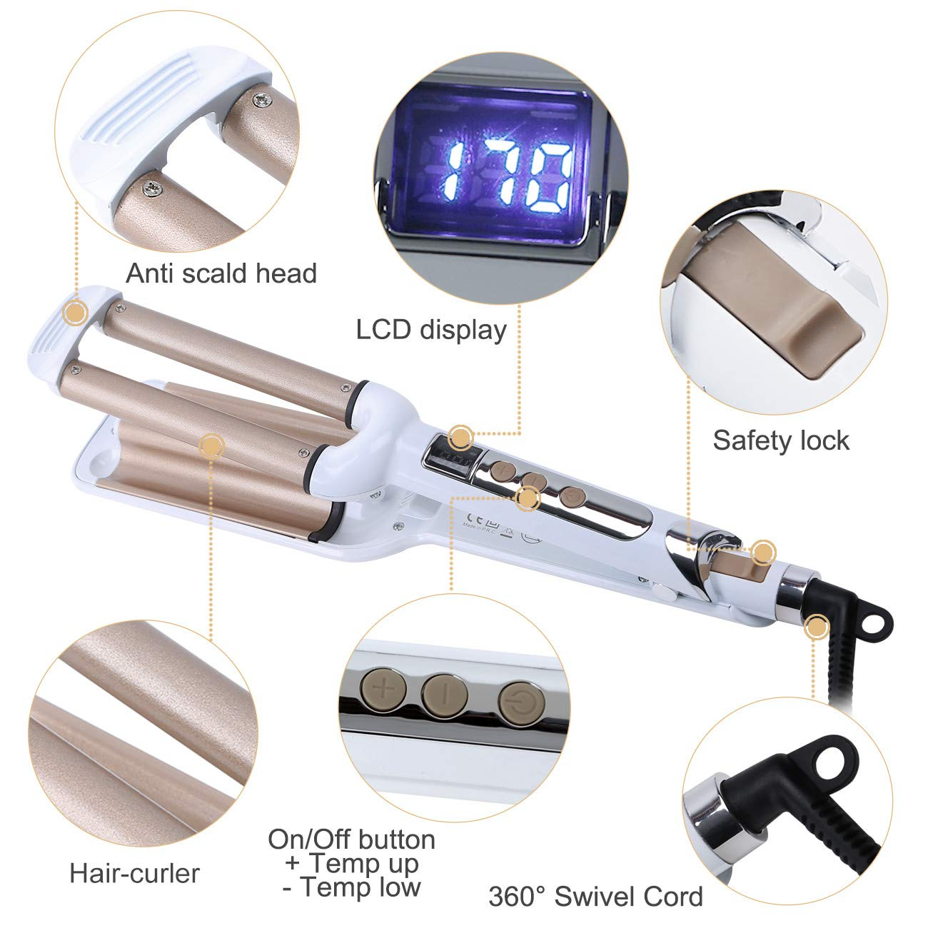 5-in-1 Auto Styler: Straighten, Curl, Water Ripple