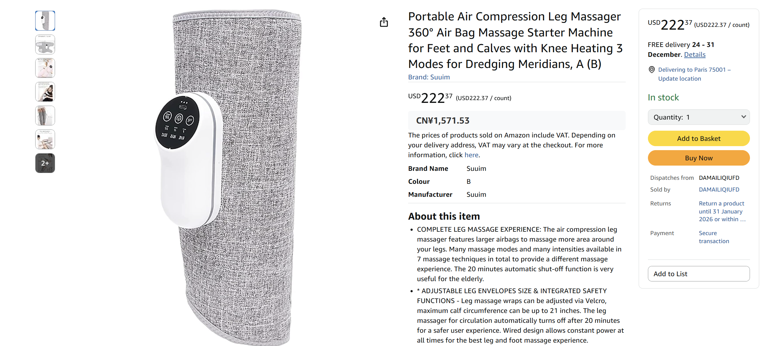 Portable Air Compression Leg Massager