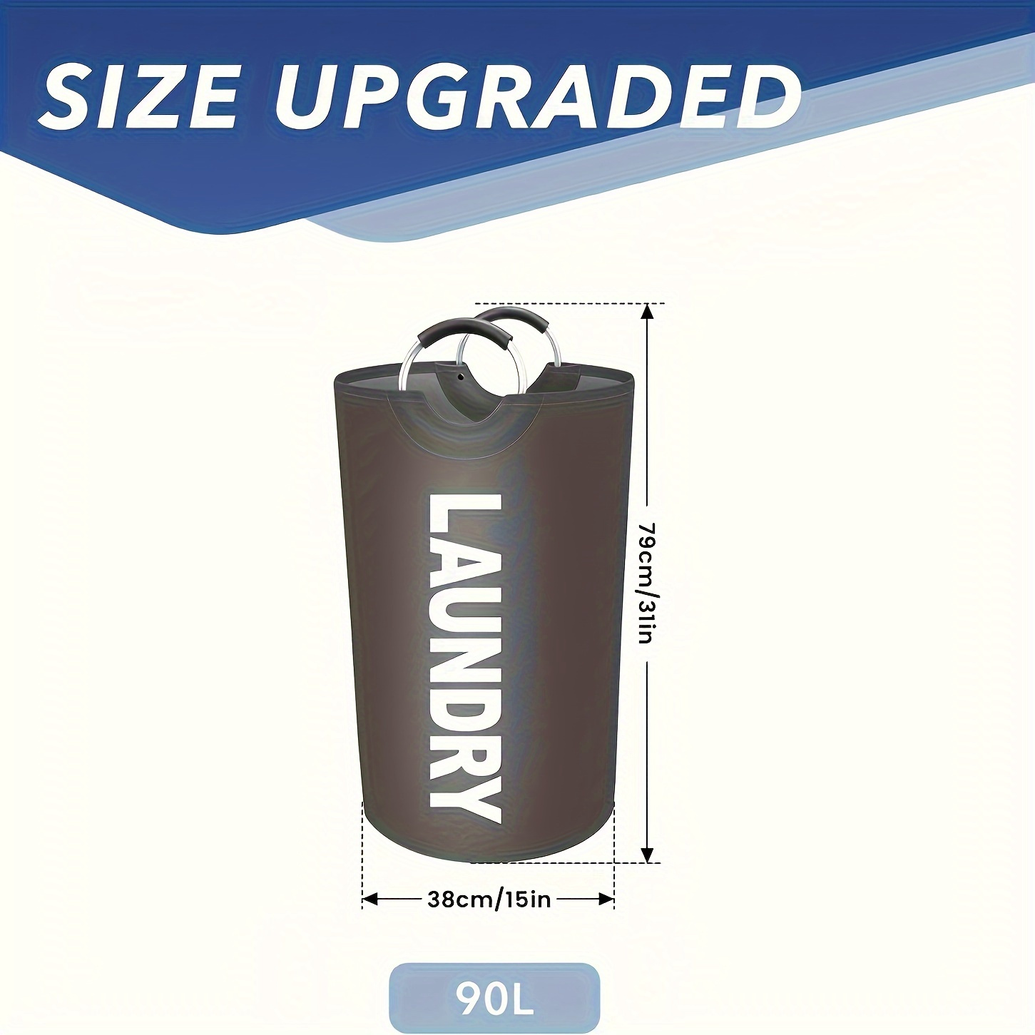 Extra Large Foldable Laundry Basket with Padded Handles 