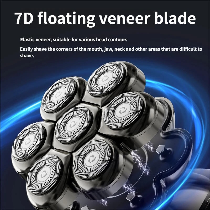 Five-in-one razor with seven heads
