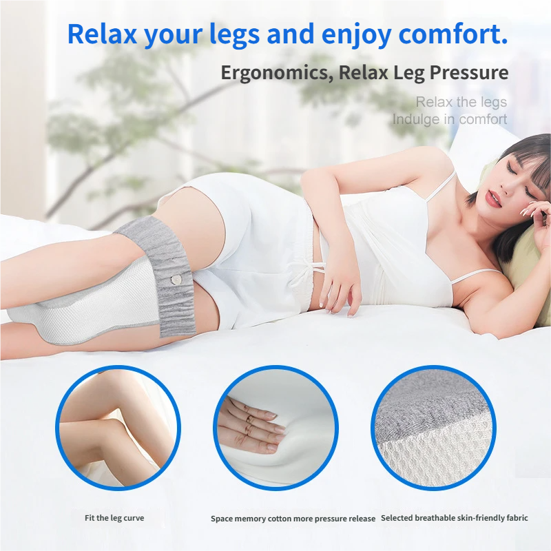 Memory foam knee clamp pillow
