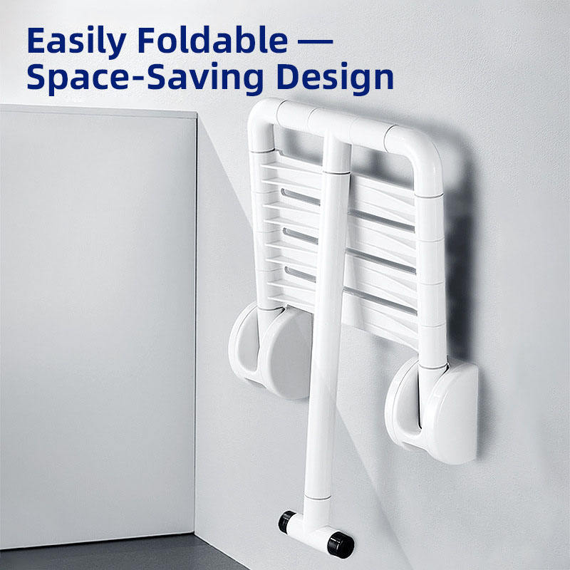 Wall-mounted folding shower seat for the elderly and disabled