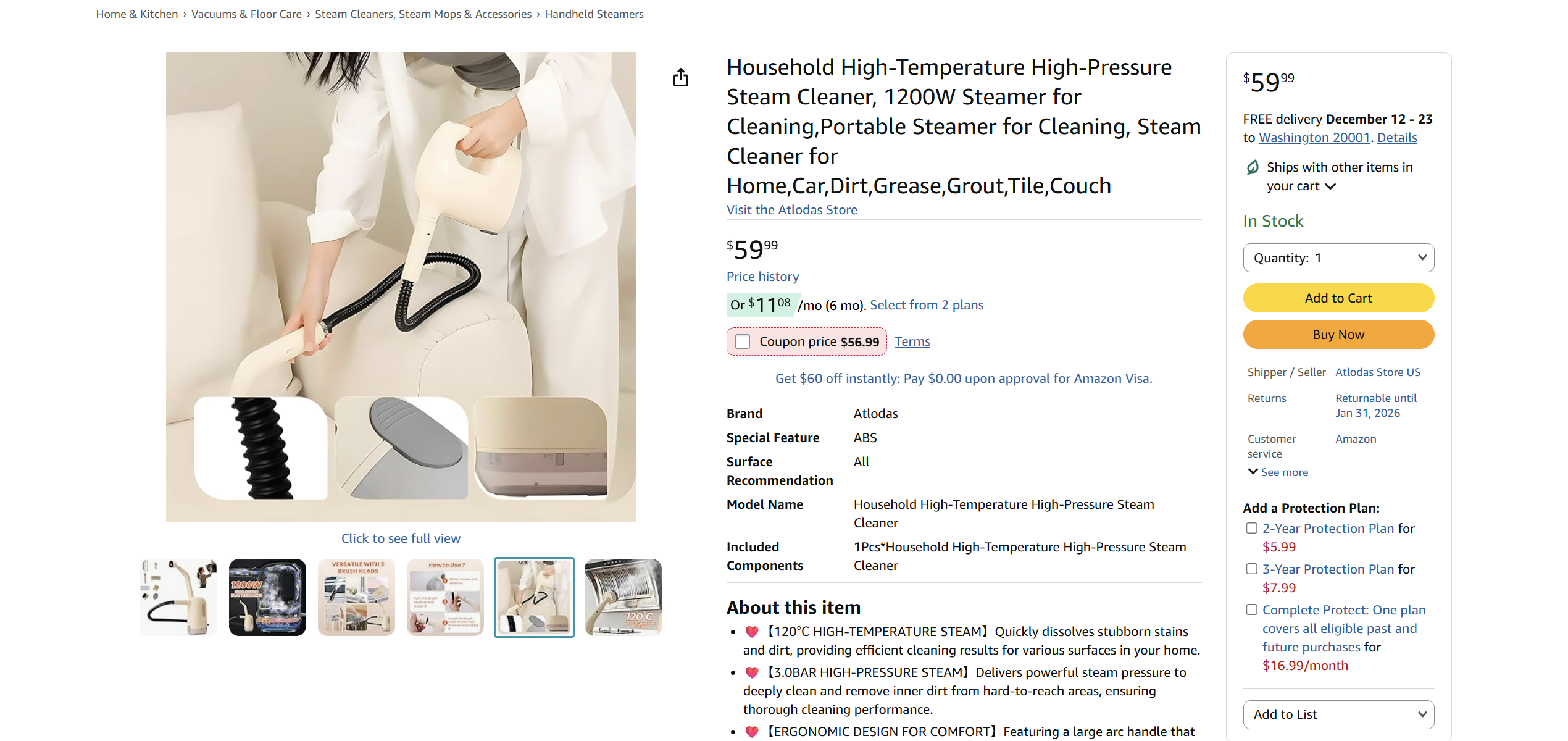 Household High-Temperature High-Pressure Steam Cleaner