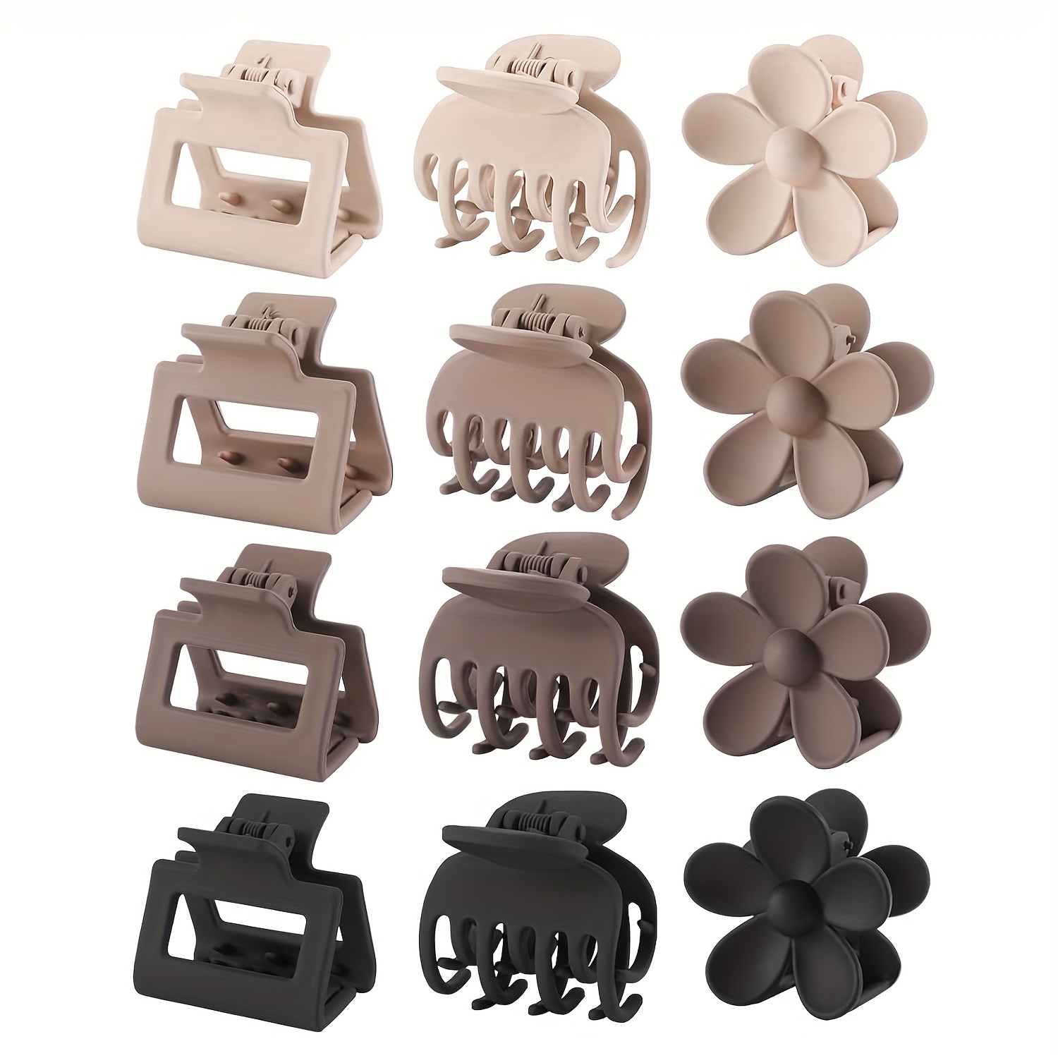 12 Set Small Claw Clips for Thin Thick Hair