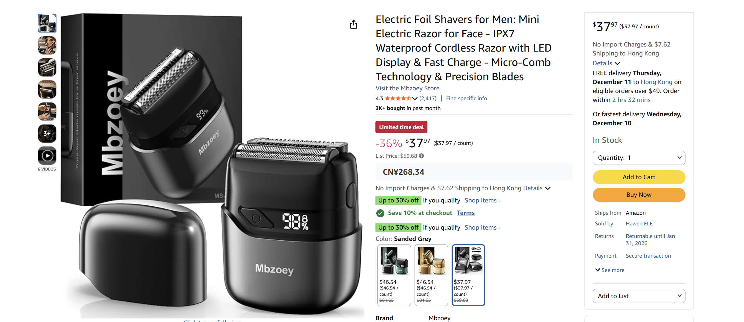 Mini electric shaver