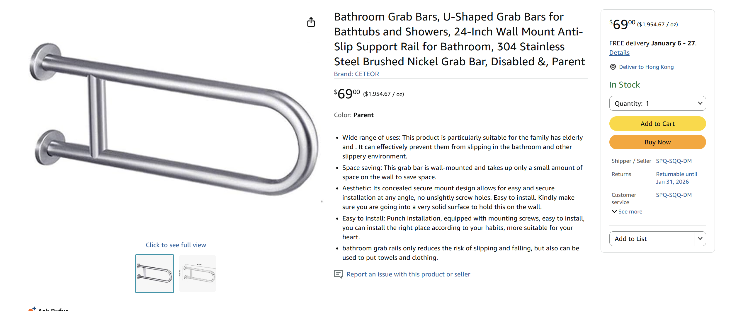 Handrail bar, handrail bar for disabled bathroom, toilet for the disabled