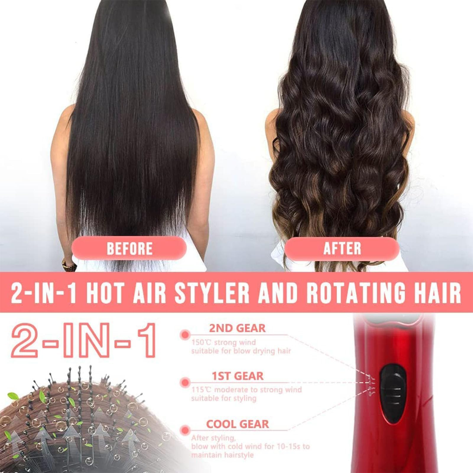 Electric Styling Comb, Multifunction Hair Dryer Brush