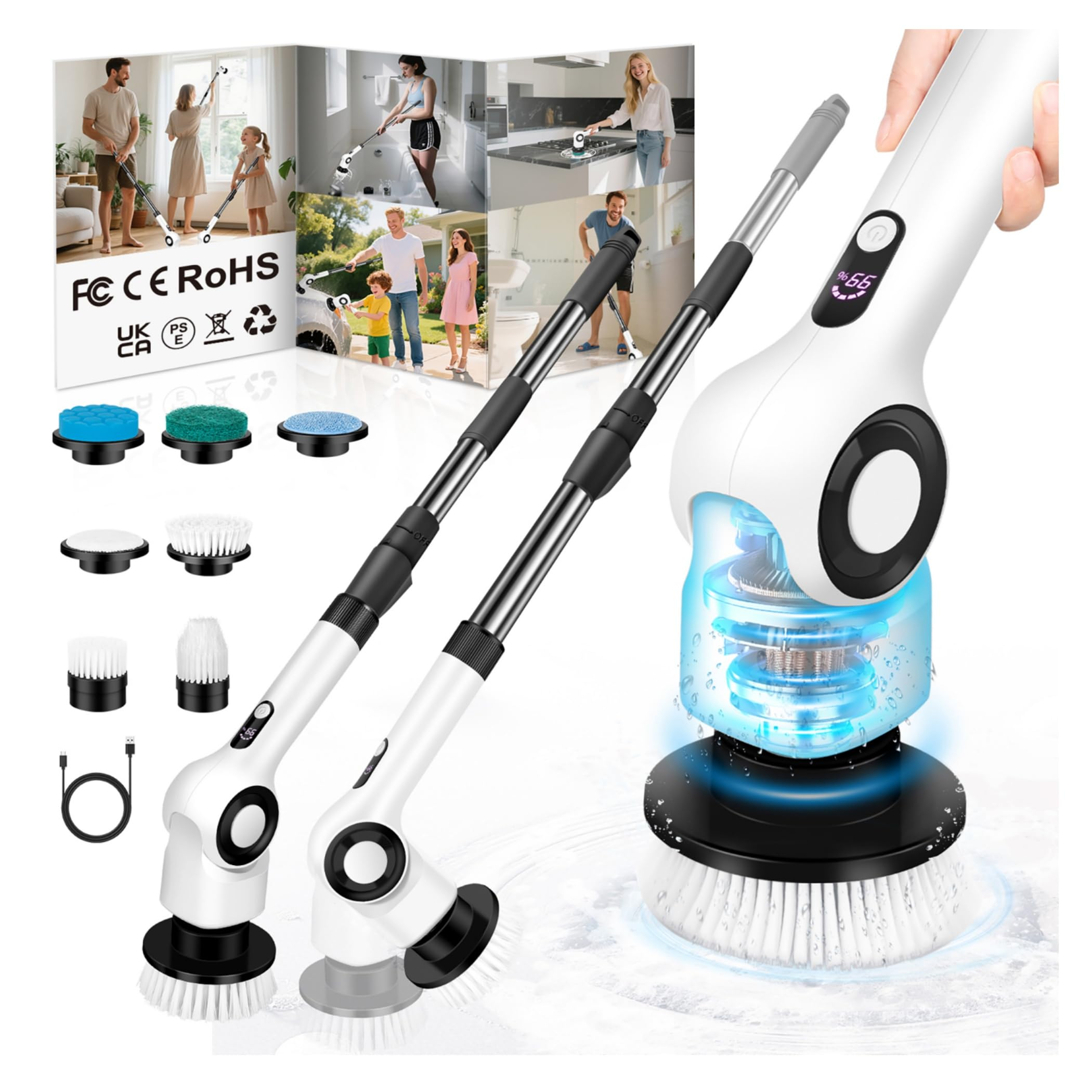 Seven-in-one multifunctional electric cleaning brush