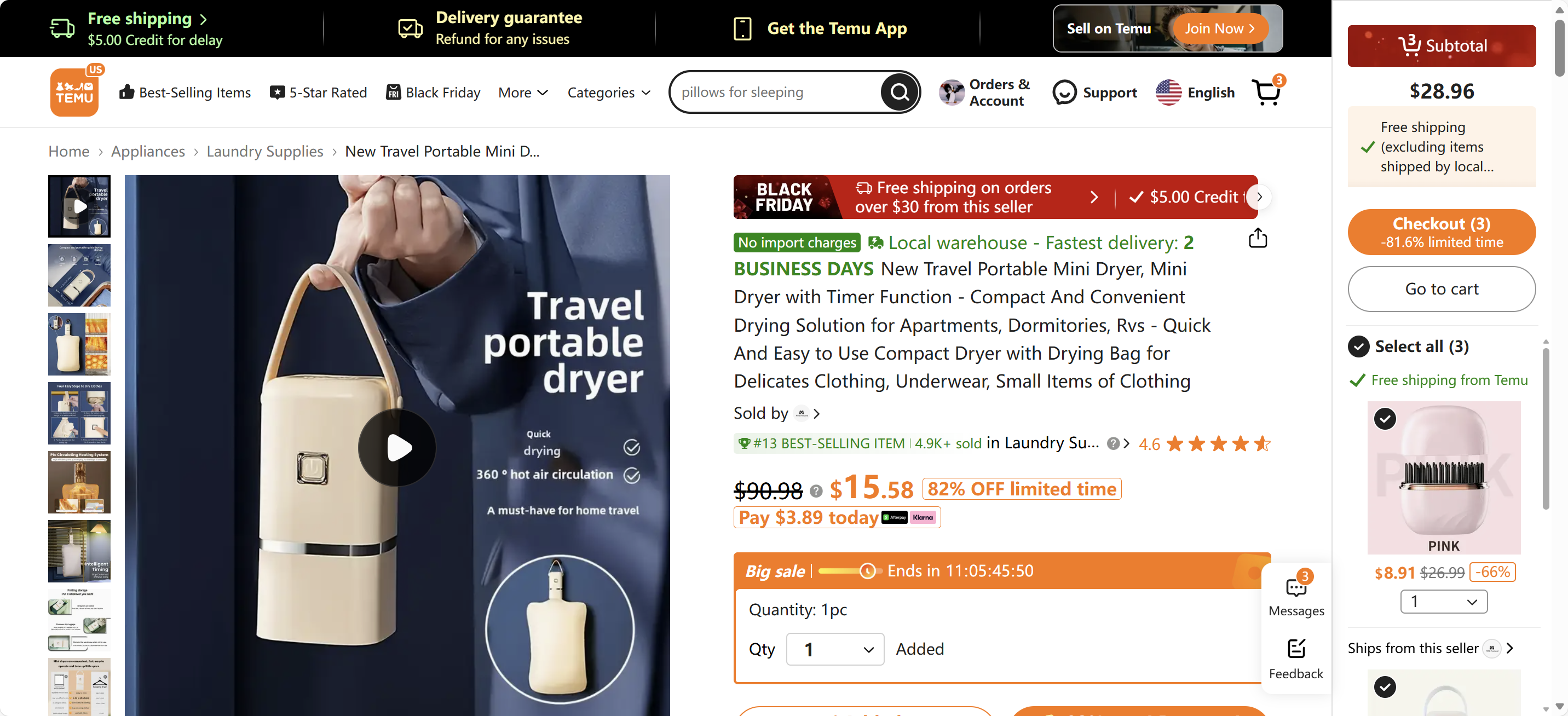 New Travel Portable Mini Dryer