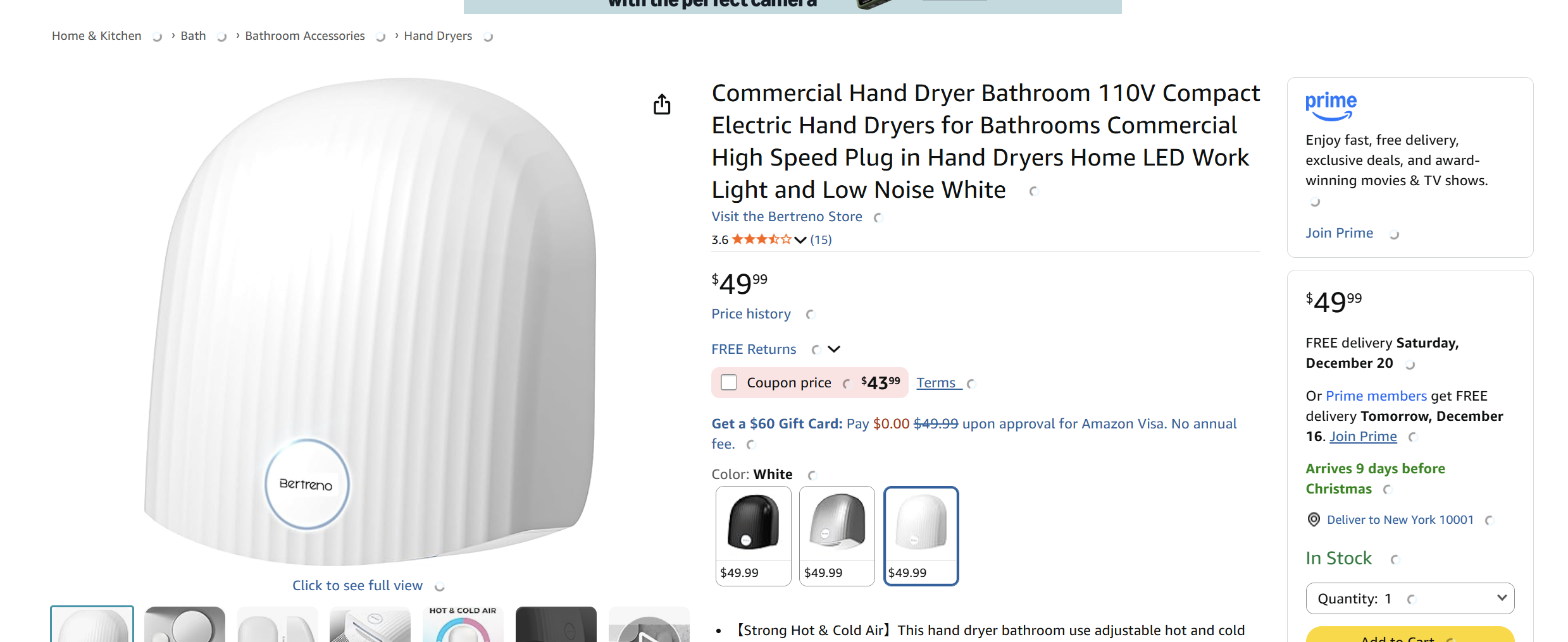 Automatic hand dryer