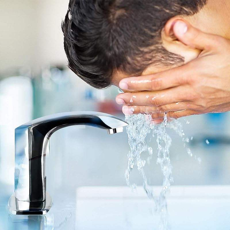 Touchless automatic bathroom sink faucet