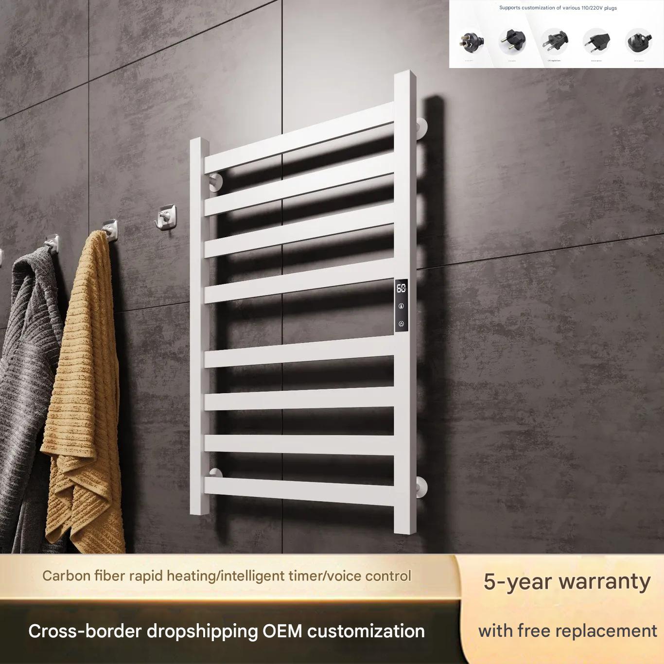 Space Aluminium Electric Towel Warmer Smart Drying and Sterilisation Bathroom Heated Storage Rack