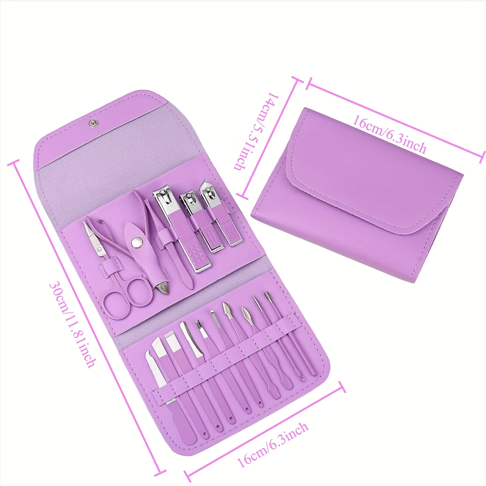 1 Set Of 16 Premium Stainless Steel Modern Style Of Nail Clippers Suit