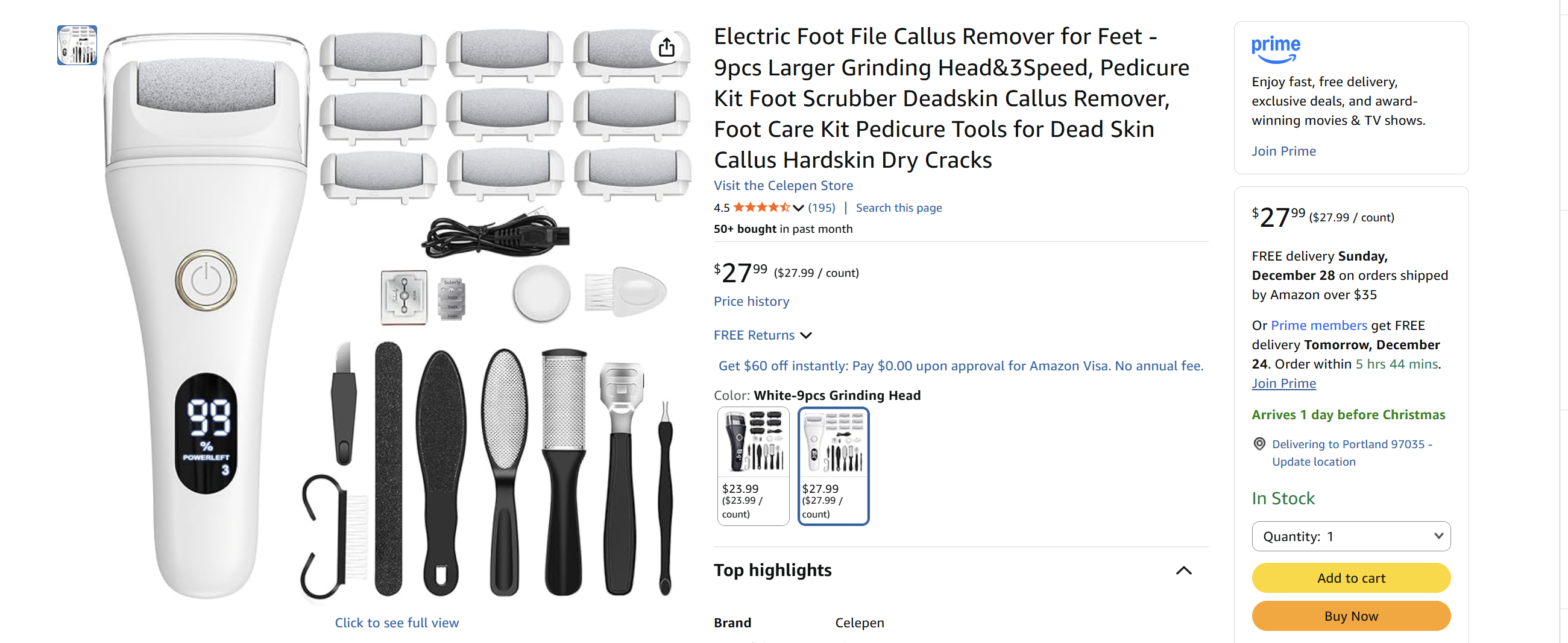 Electric Foot File Callus Remover for Feet